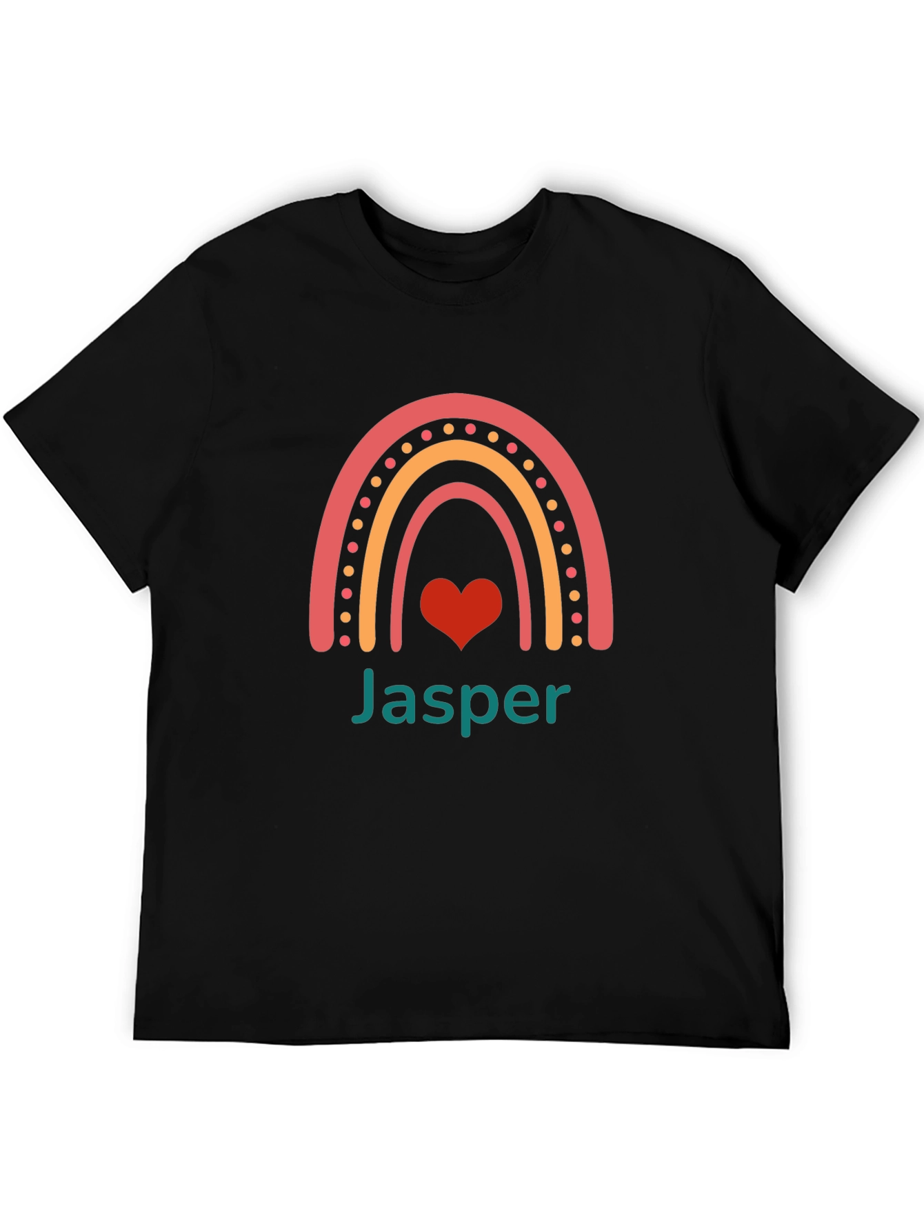 Personalized Jasper Rainbow Heart T-Shirt