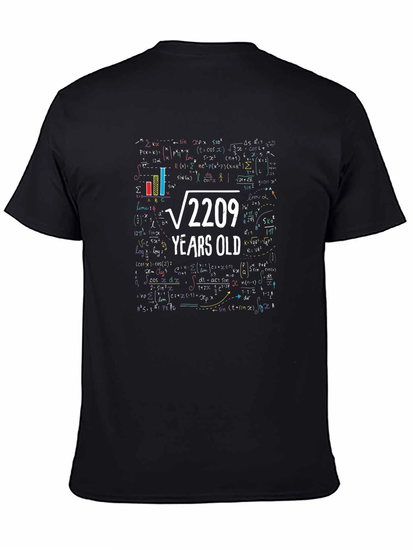 Funny Math 47th Birthday T-Shirt: Root 2209 Years Old