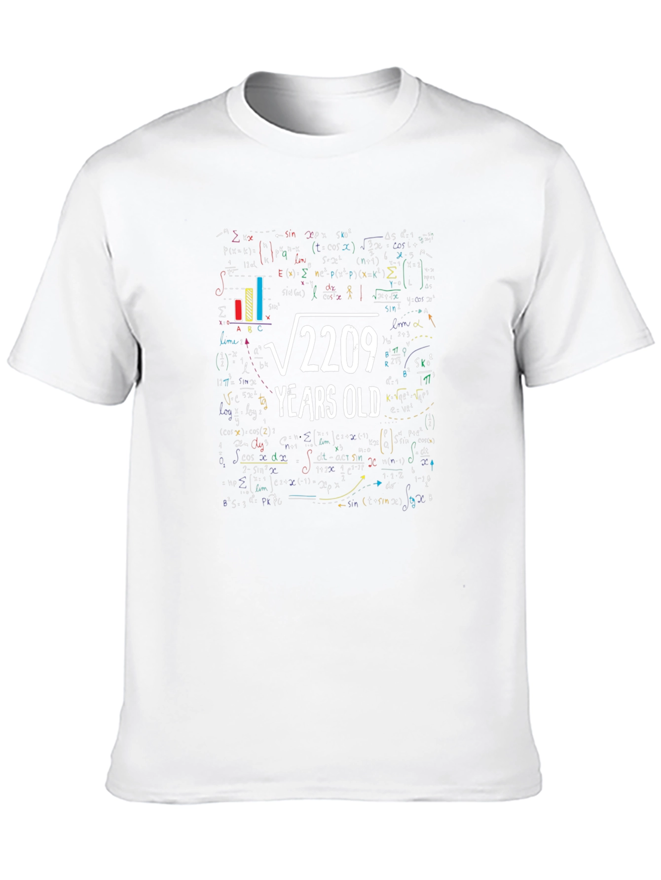 Funny Math 47th Birthday T-Shirt: Root 2209 Years Old