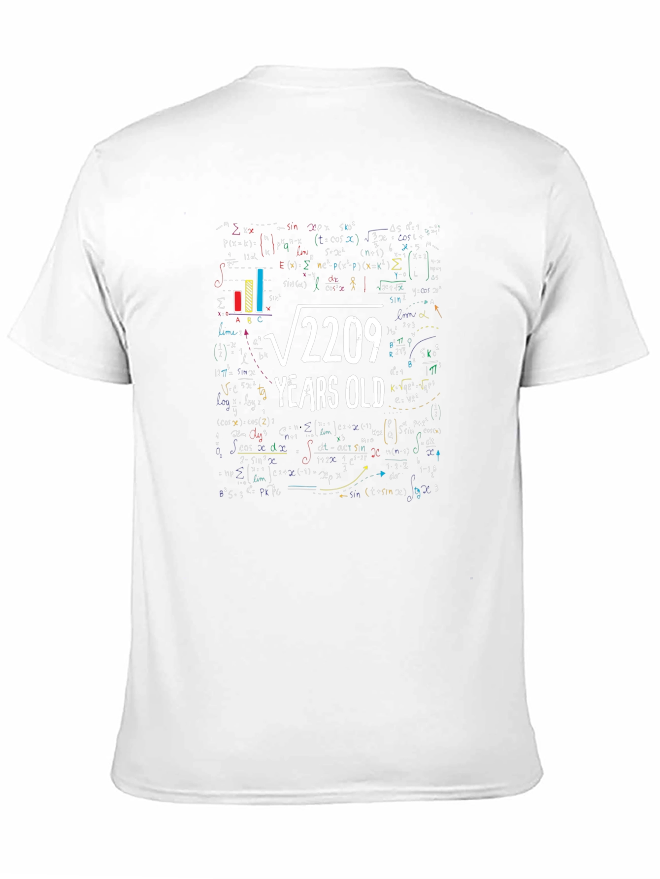 Funny Math 47th Birthday T-Shirt: Root 2209 Years Old
