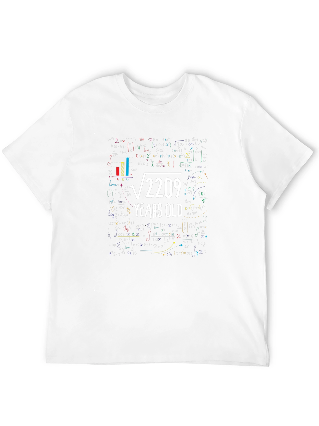 Funny Math 47th Birthday T-Shirt: Root 2209 Years Old