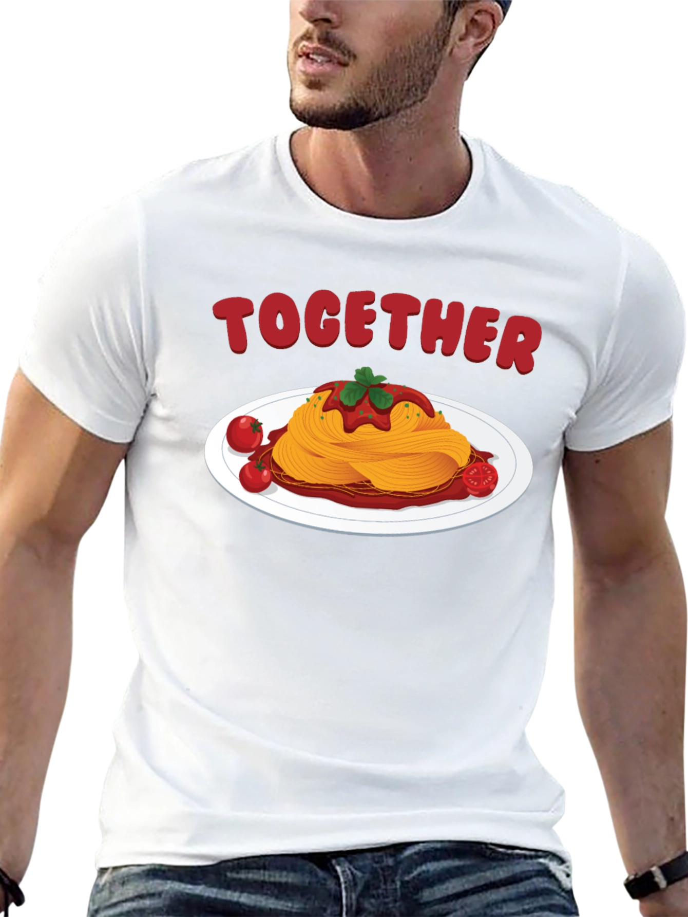 Together Spaghetti Graphic Tee - Black Cotton Shirt