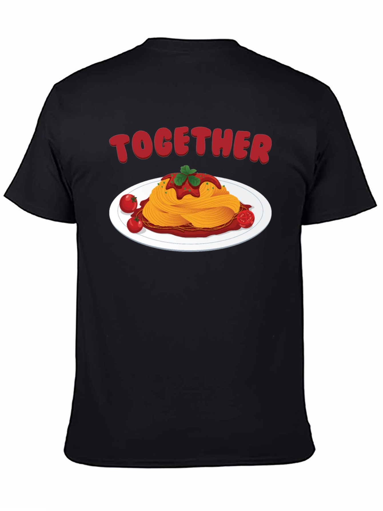 Together Spaghetti Graphic Tee - Black Cotton Shirt
