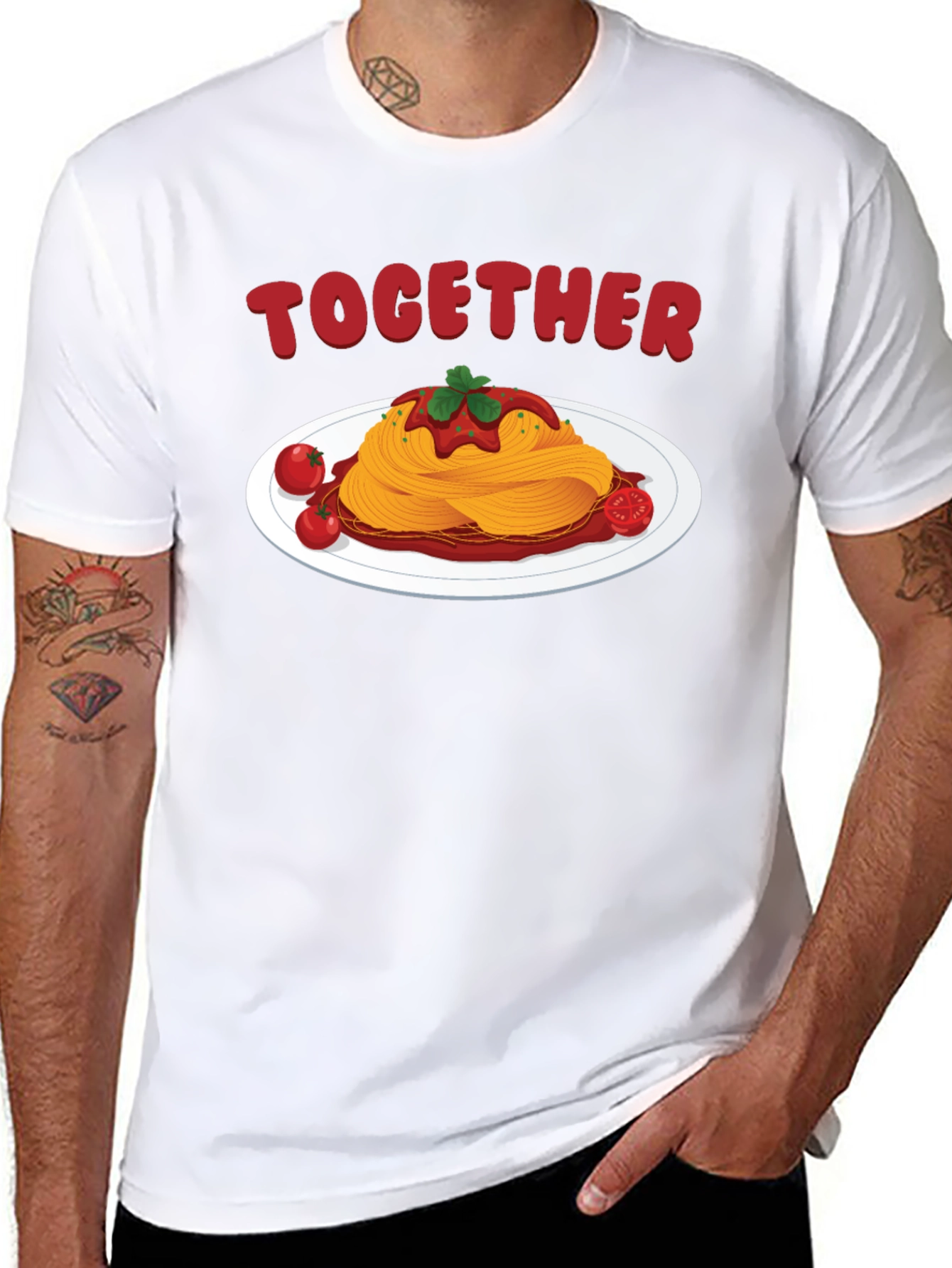 Together Spaghetti Graphic Tee - Black Cotton Shirt