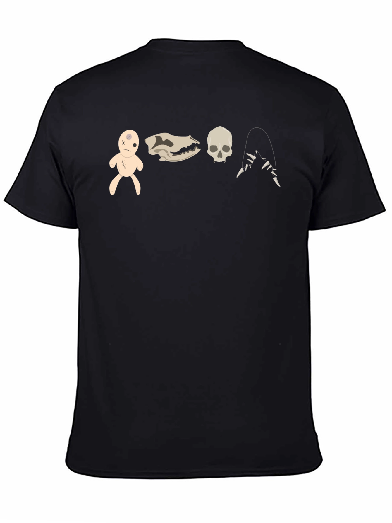 Creepy Cute Graphic Tee - Voodoo Doll Skull Bones