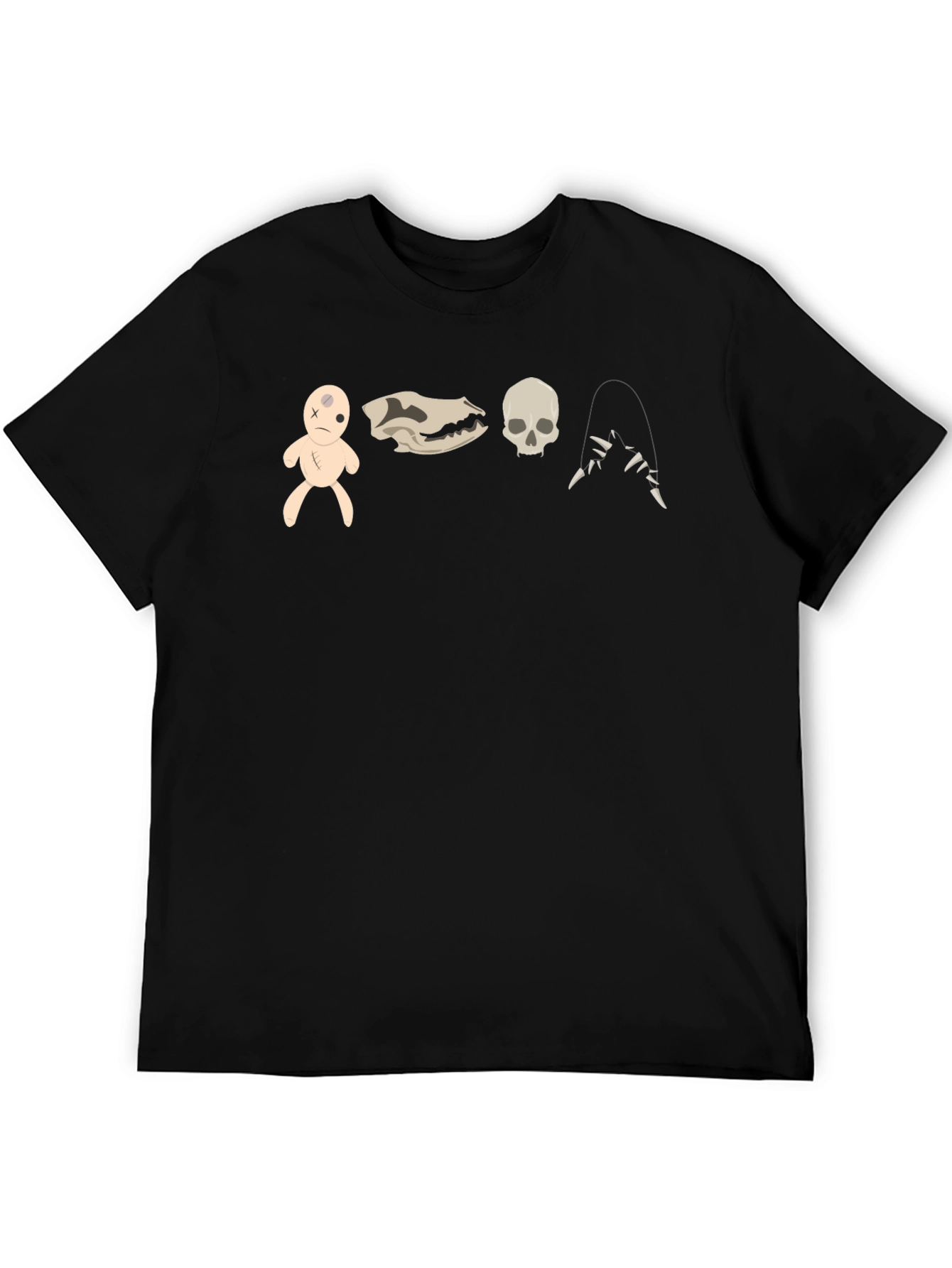 Creepy Cute Graphic Tee - Voodoo Doll Skull Bones