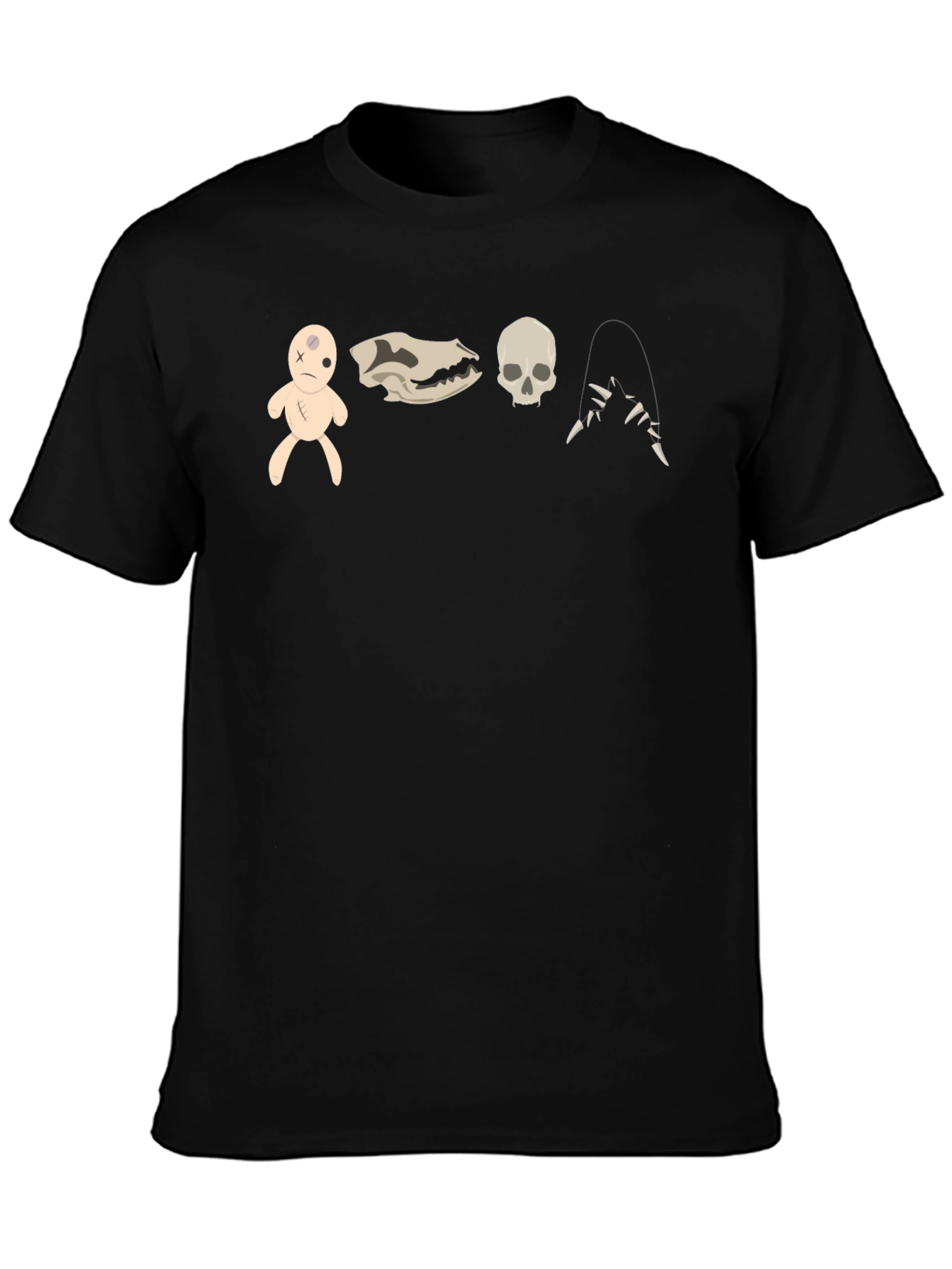 Creepy Cute Graphic Tee - Voodoo Doll Skull Bones