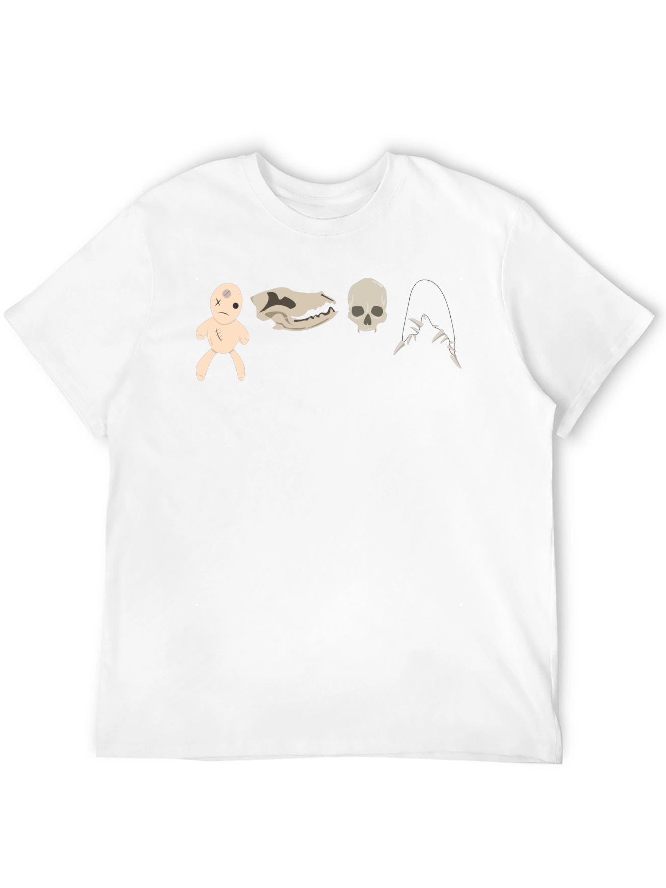 Creepy Cute Graphic Tee - Voodoo Doll Skull Bones