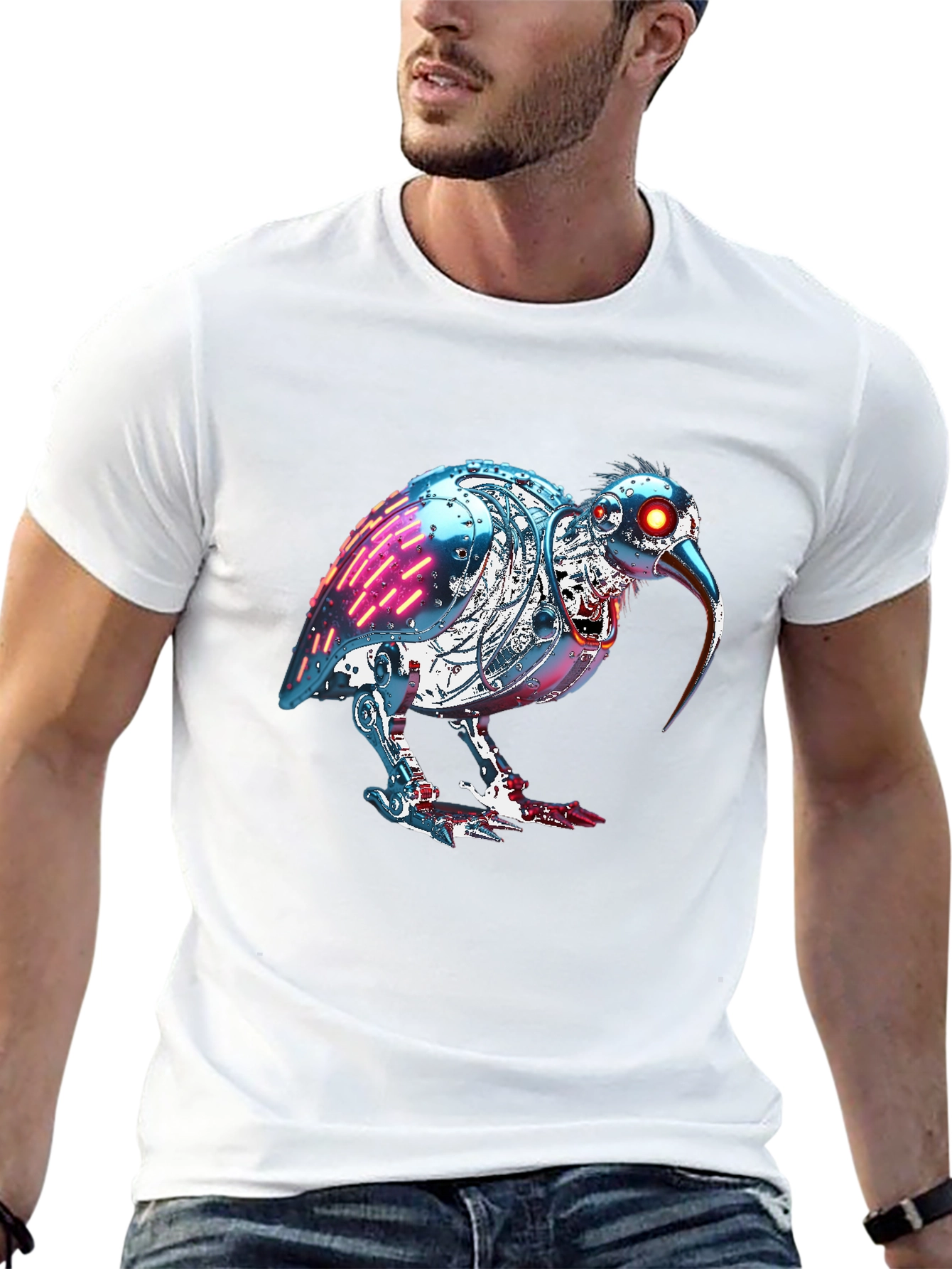Robotic Kiwi Bird Graphic Tee