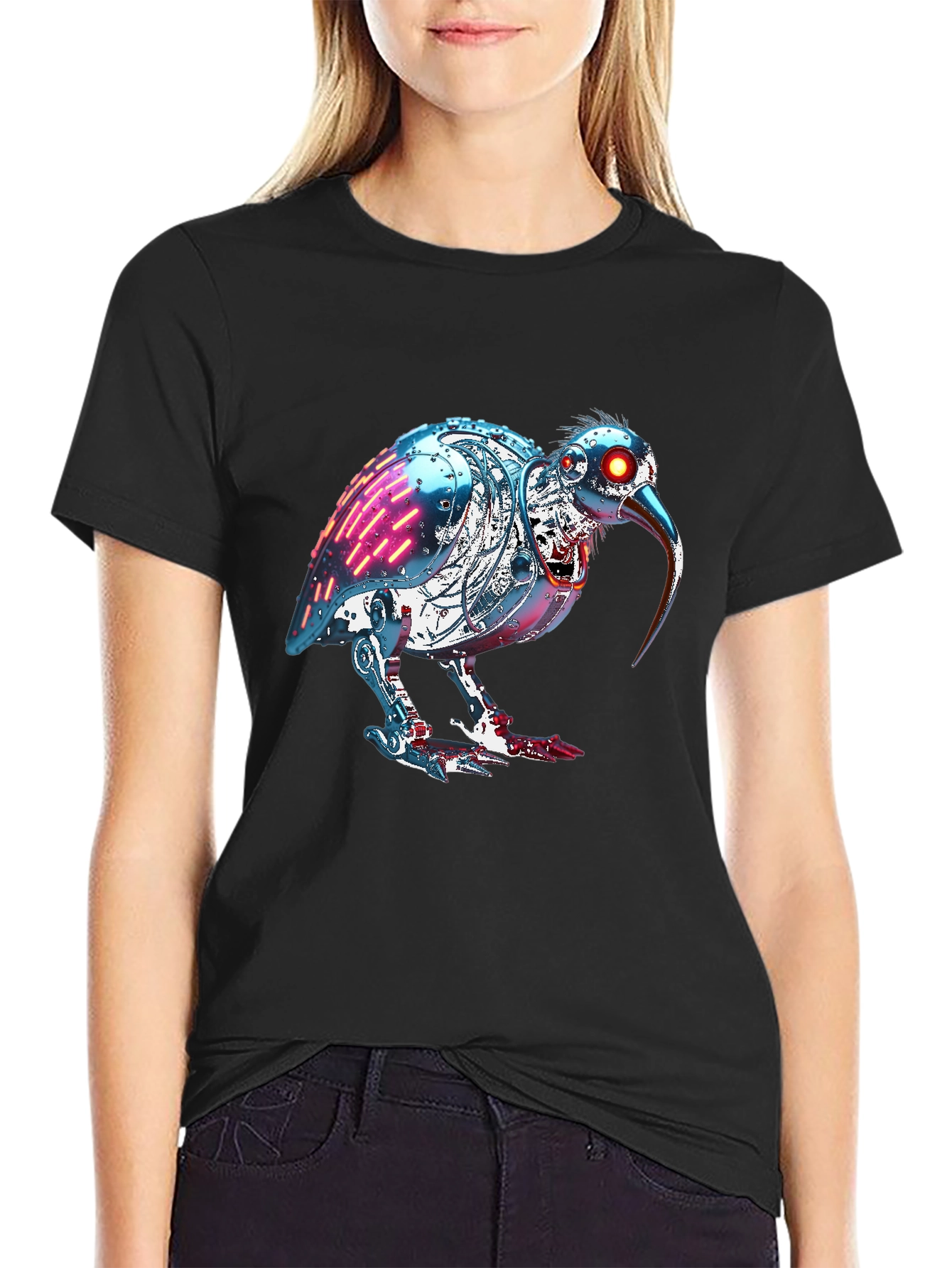 Robotic Kiwi Bird Graphic Tee