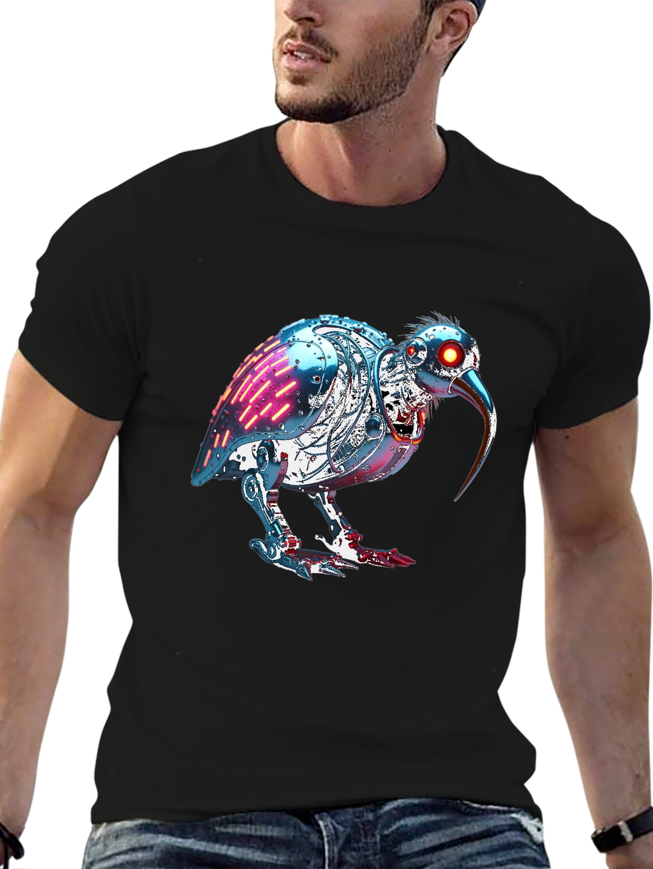 Robotic Kiwi Bird Graphic Tee