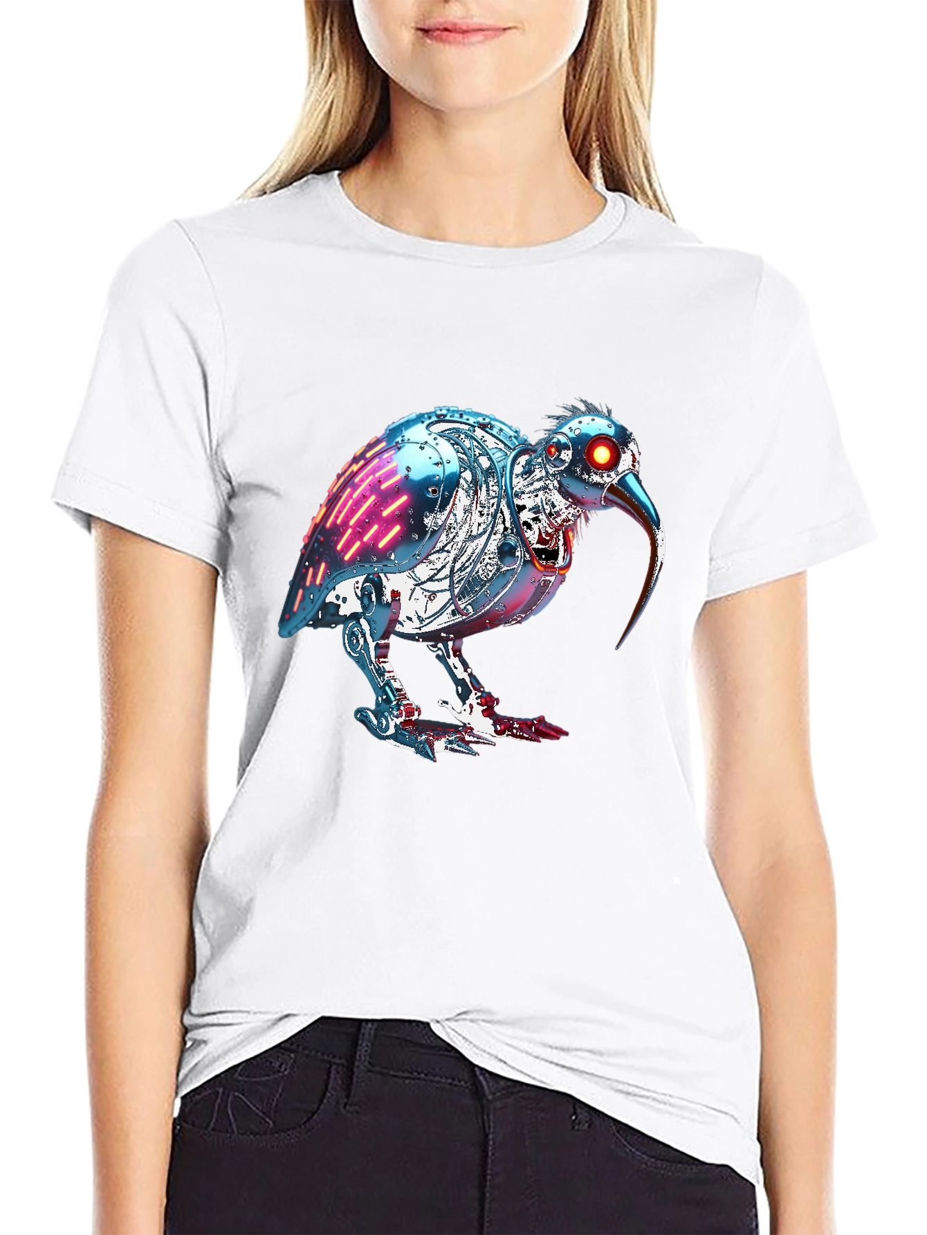 Robotic Kiwi Bird Graphic Tee