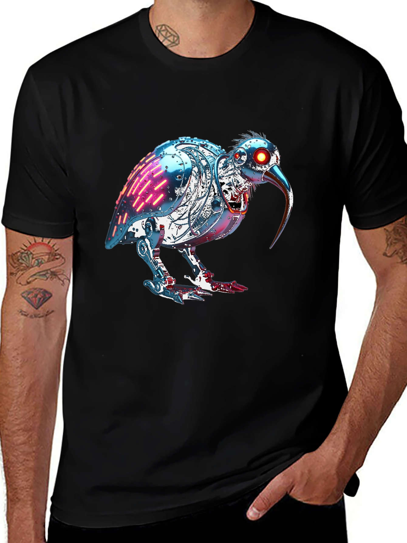 Robotic Kiwi Bird Graphic Tee
