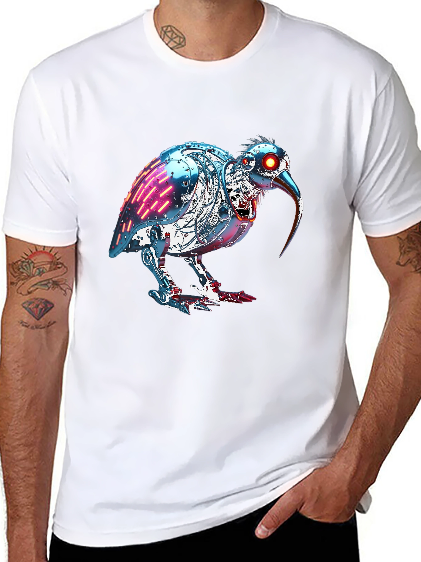 Robotic Kiwi Bird Graphic Tee