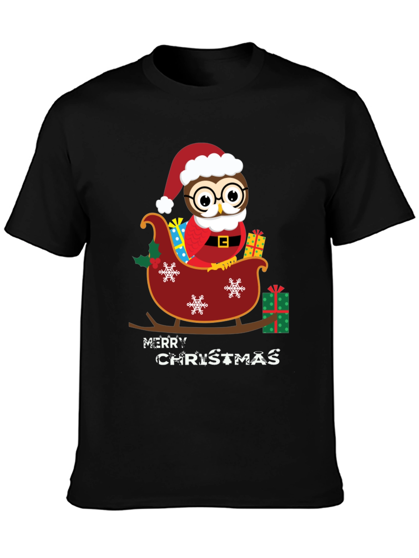 Festive Owl Christmas T-Shirt