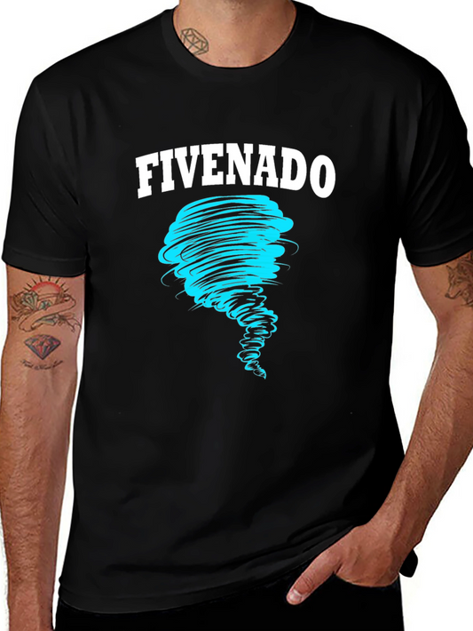 FIVENADO Tornado Graphic Print Black T-Shirt