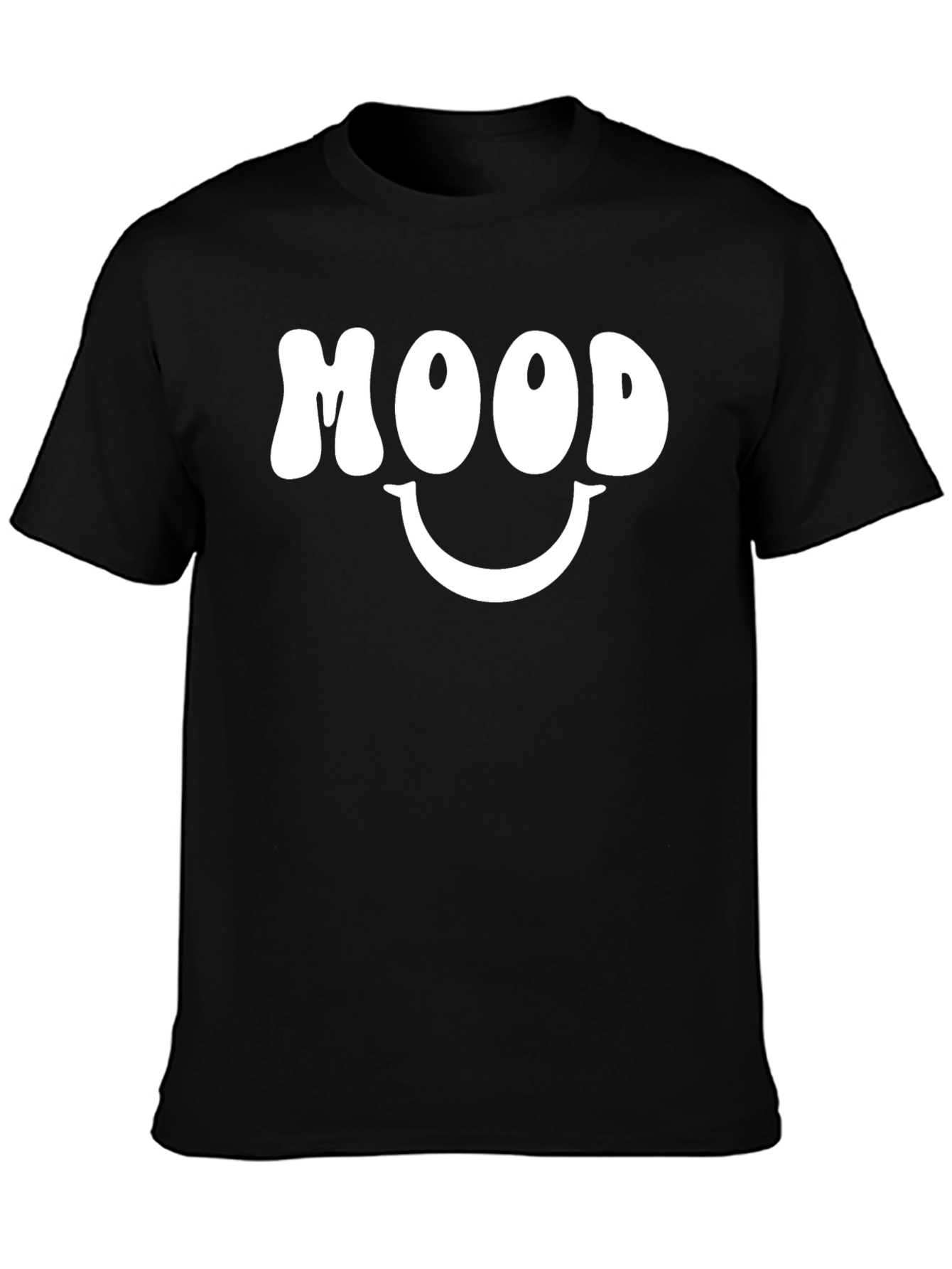 Mood Smiley Face Graphic Tee - Black