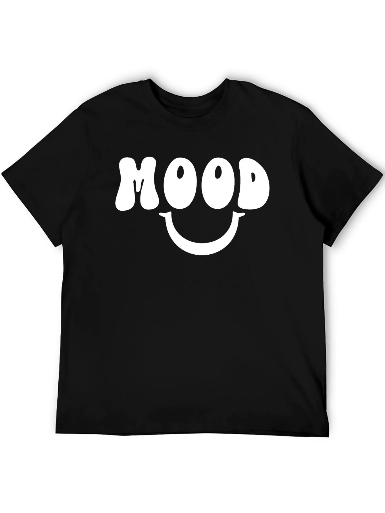Mood Smiley Face Graphic Tee - Black