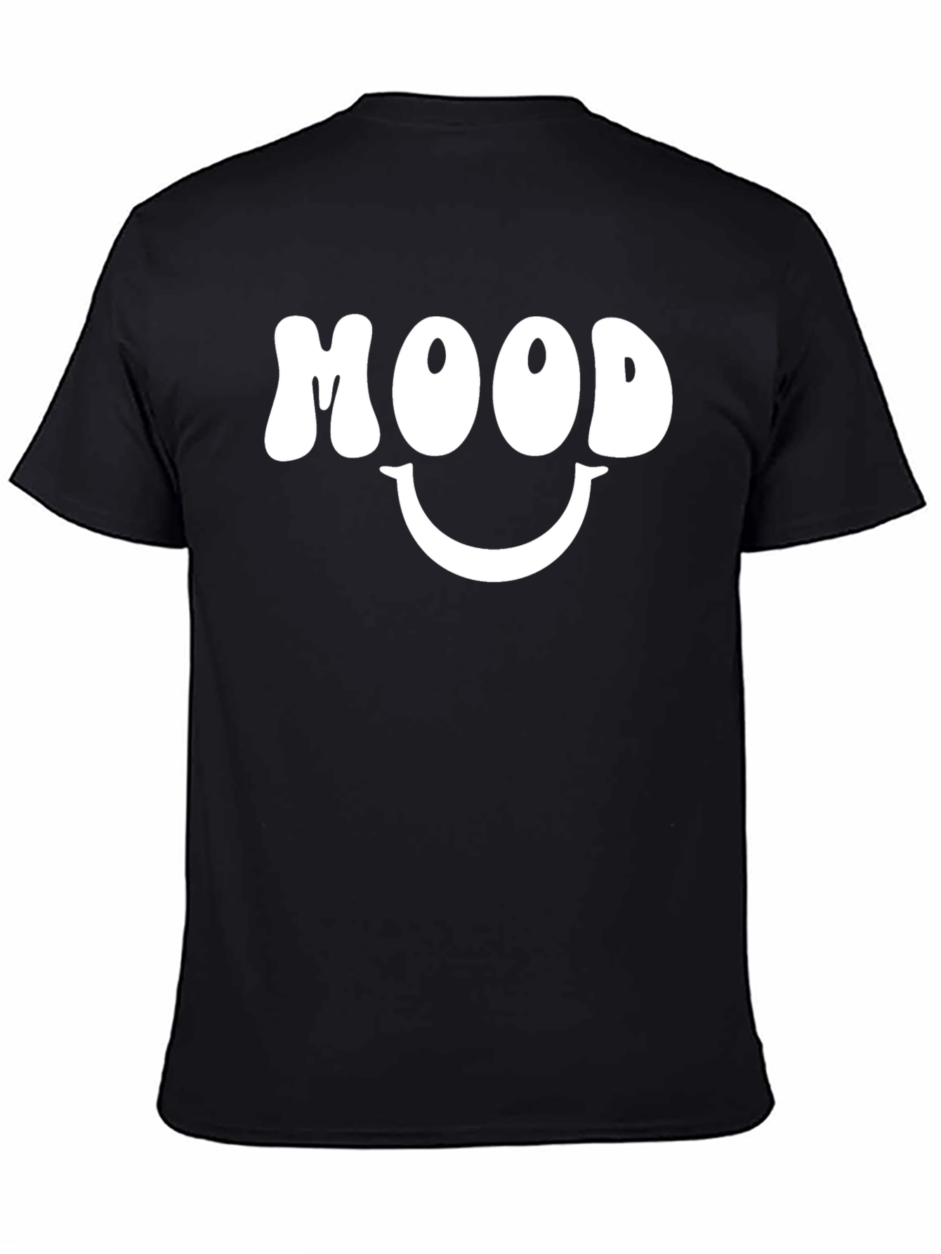 Mood Smiley Face Graphic Tee - Black