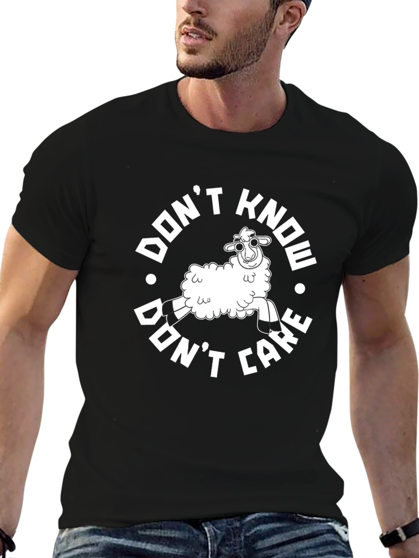 Funny Sheep Graphic Tee - Dont Know Dont Care
