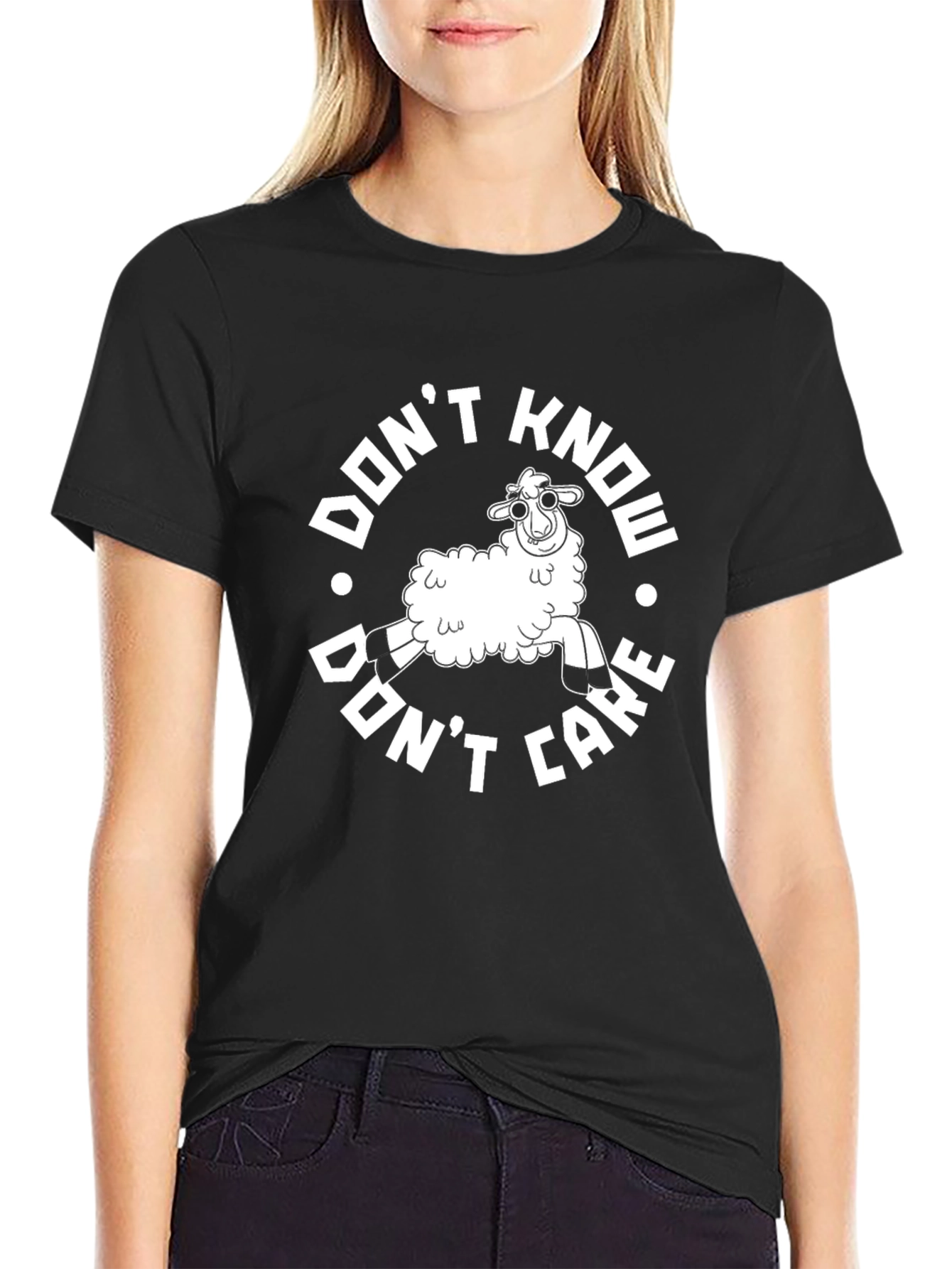 Funny Sheep Graphic Tee - Dont Know Dont Care