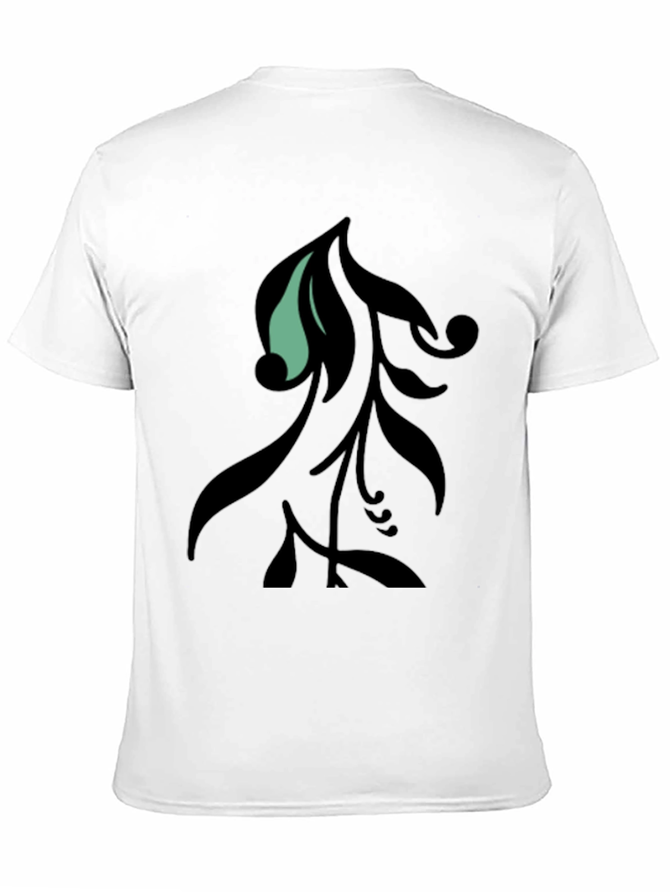 Stylish Black Graphic Tee with Leaf Design