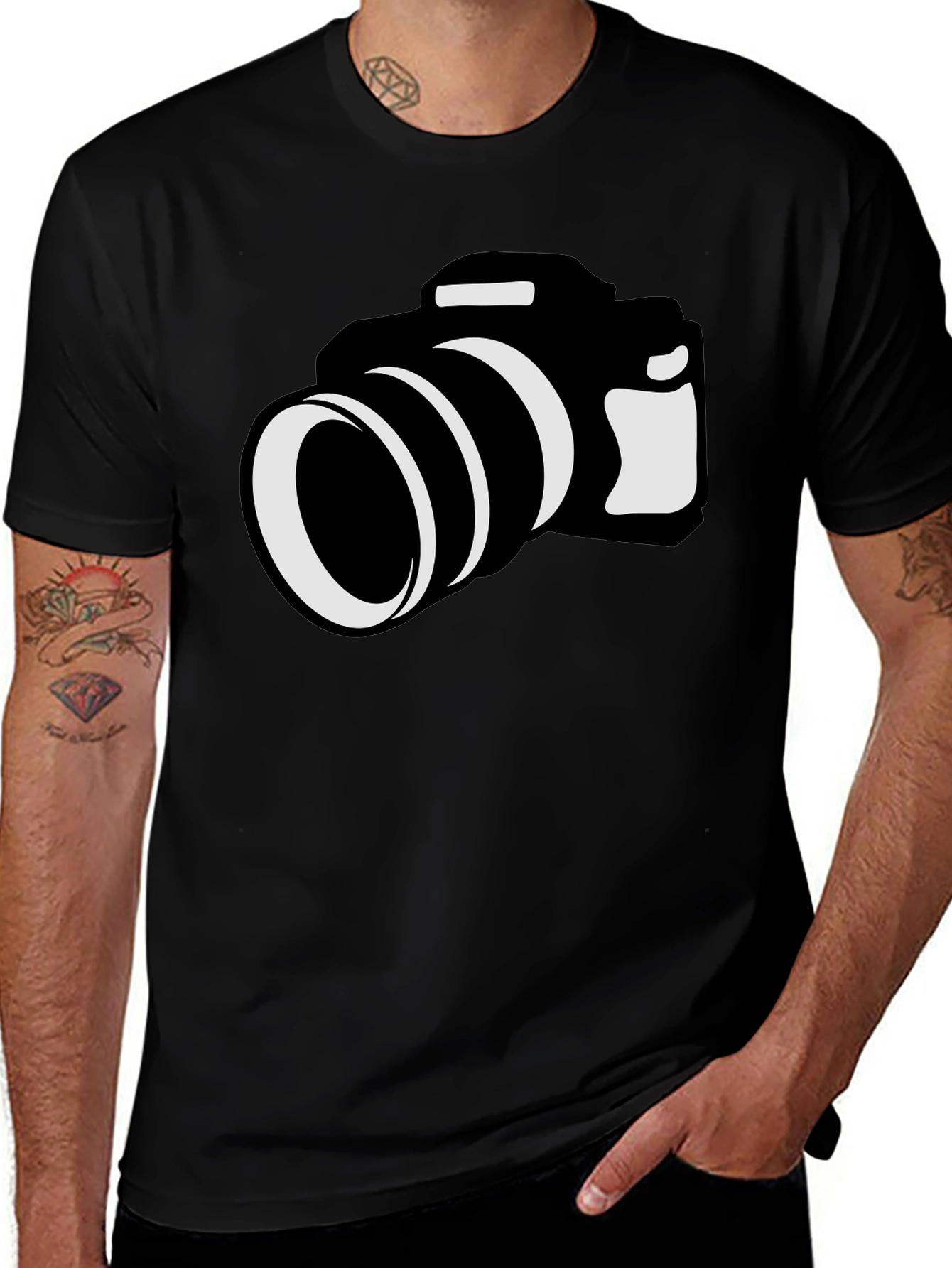 Photographer T-Shirt: Black Camera Graphic Tee