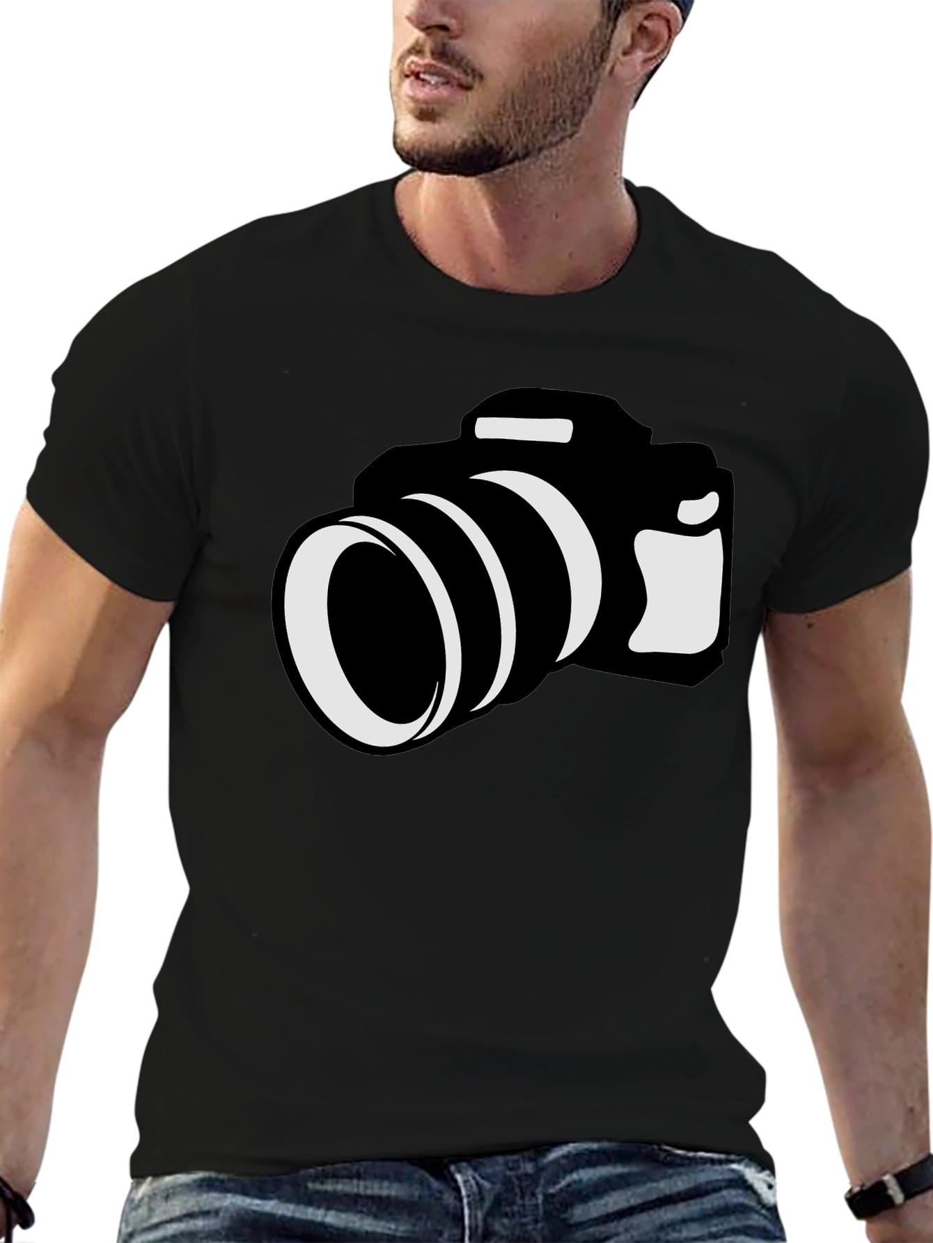 Photographer T-Shirt: Black Camera Graphic Tee