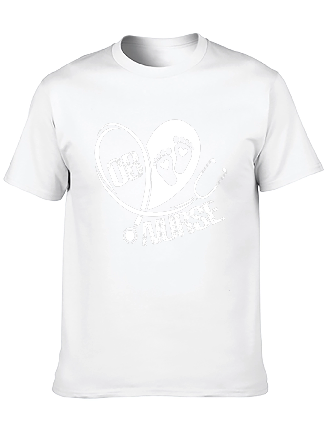 OB Nurse T-Shirt - Heart Graphic