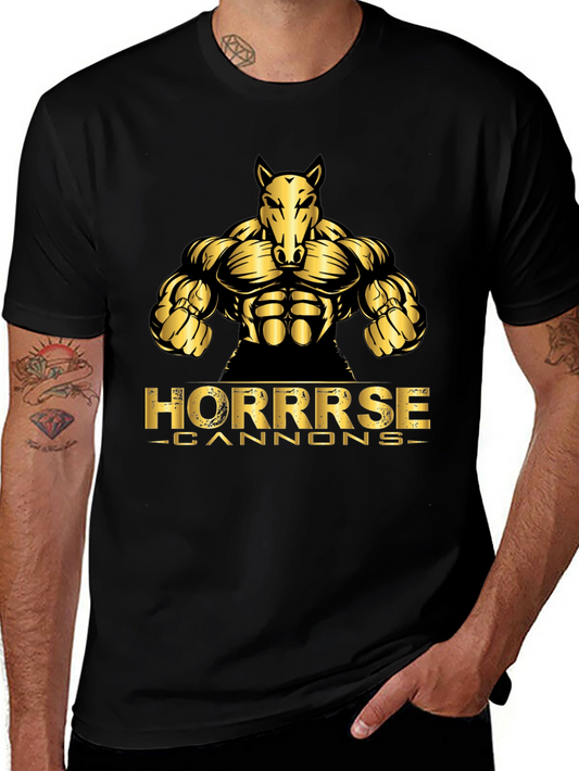 Horrrse Cannons Black Graphic Tee