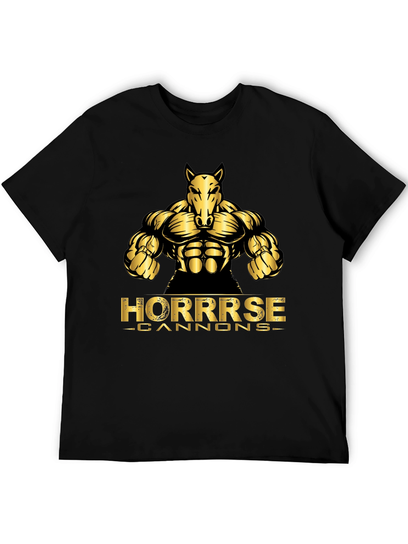 Horrrse Cannons Black Graphic Tee