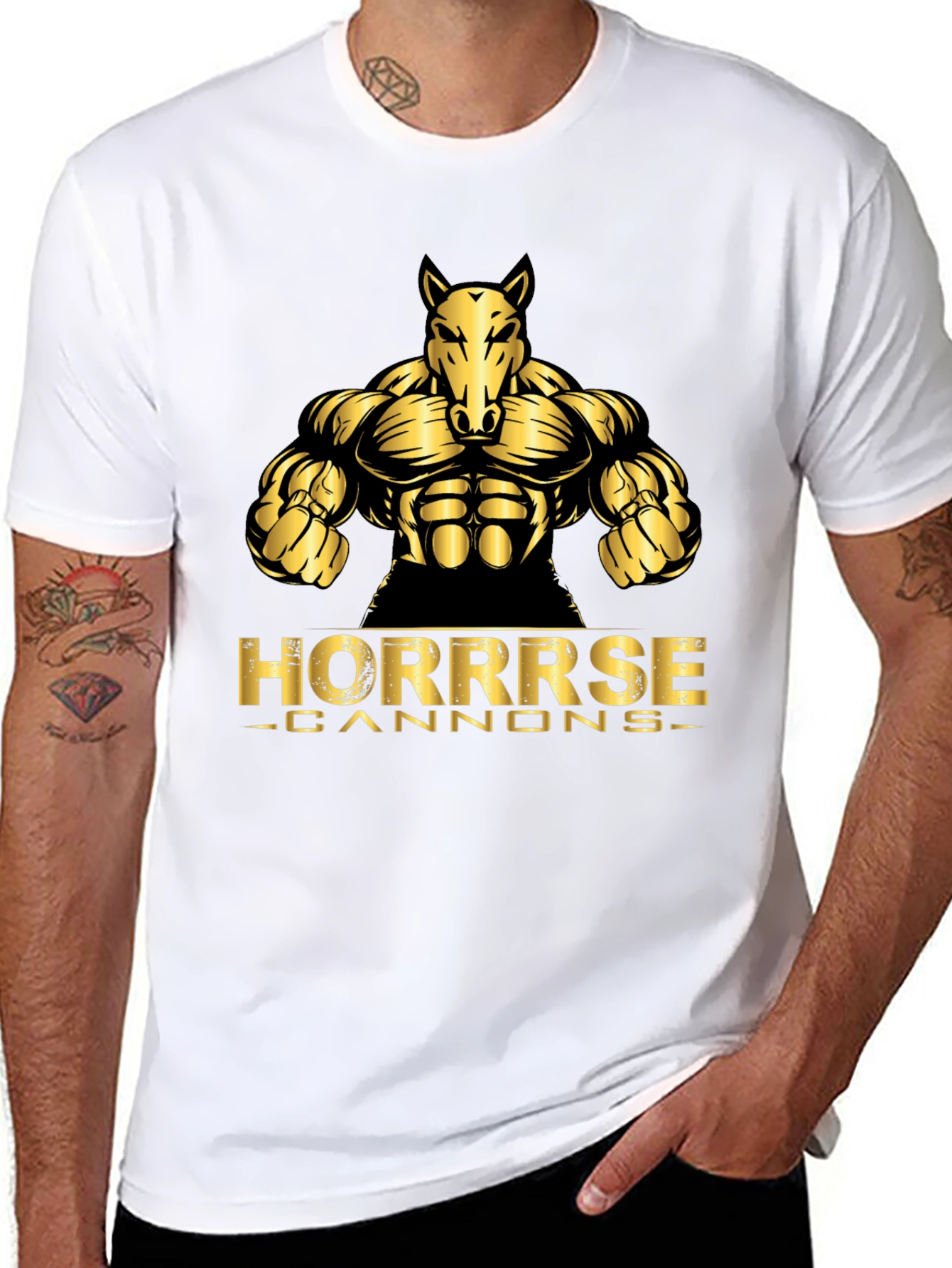 Horrrse Cannons Black Graphic Tee