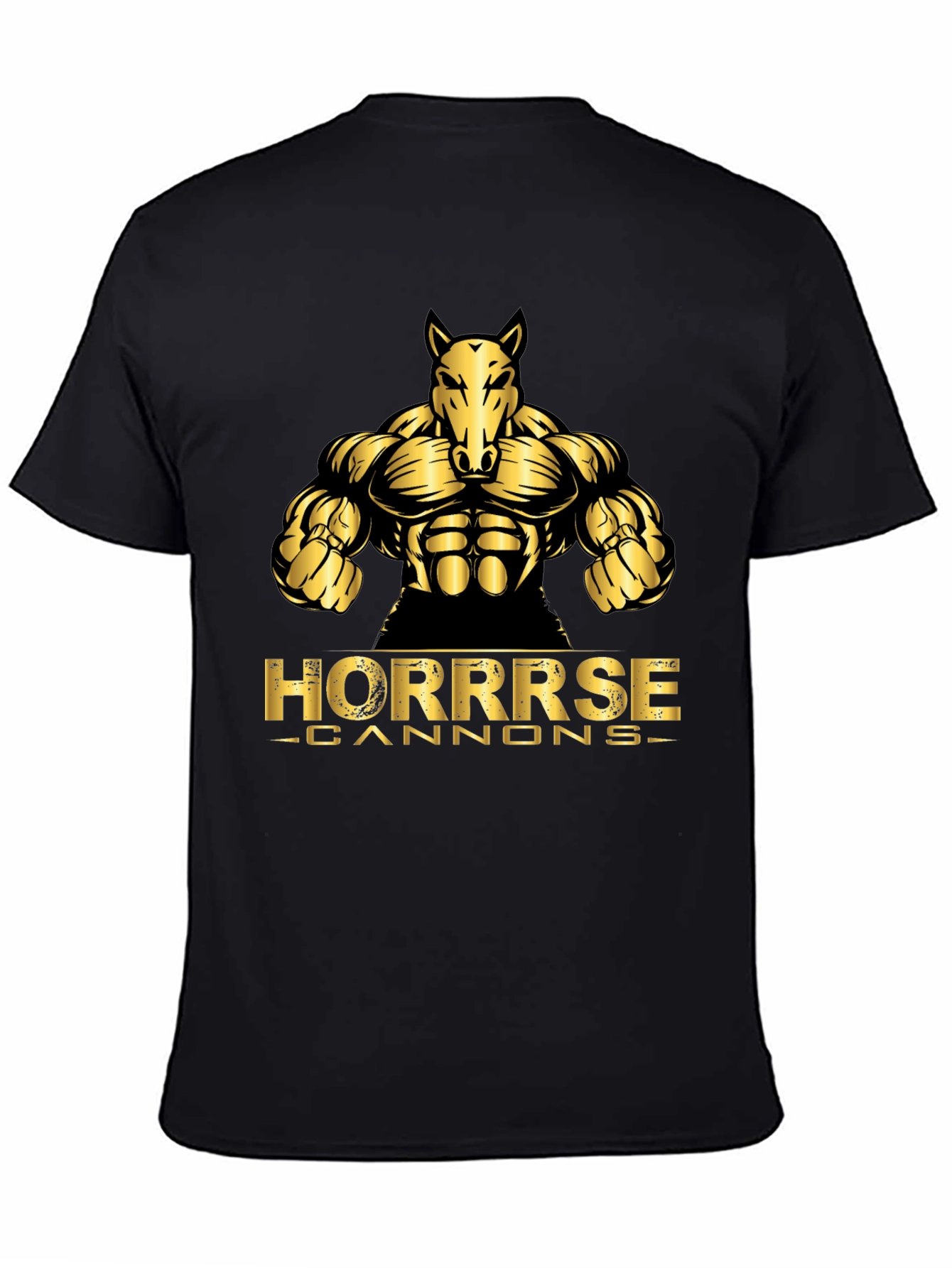 Horrrse Cannons Black Graphic Tee