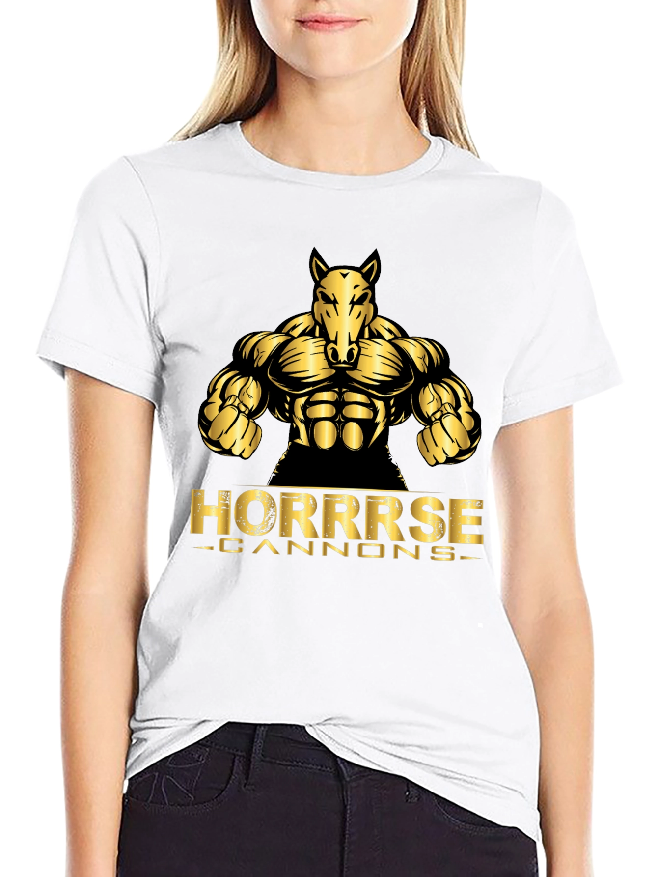 Horrrse Cannons Black Graphic Tee