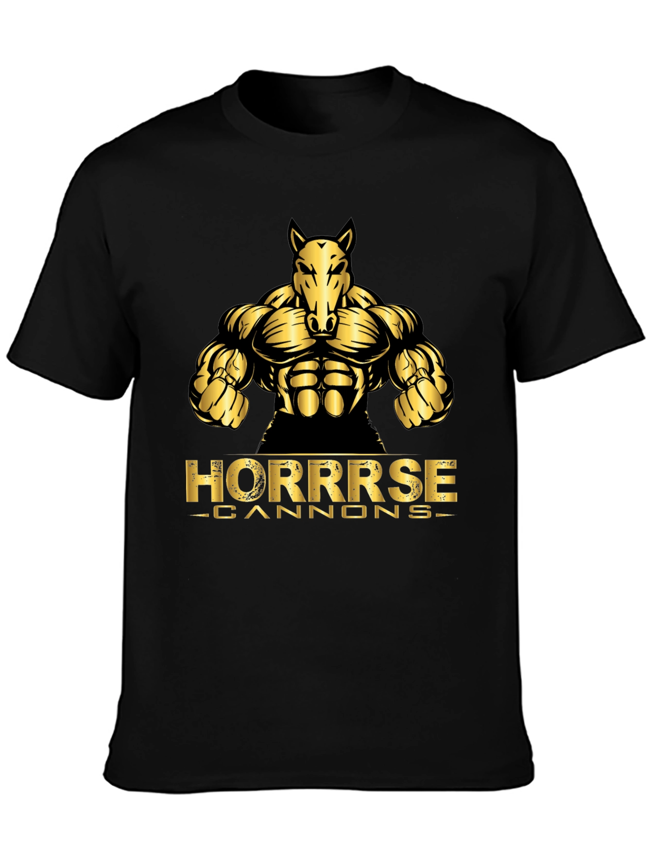 Horrrse Cannons Black Graphic Tee