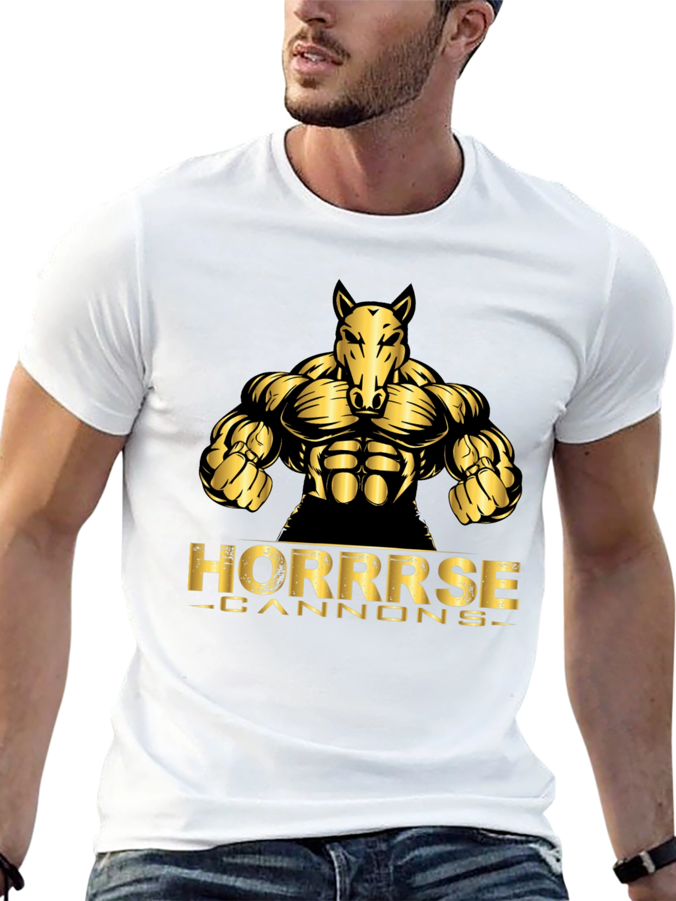 Horrrse Cannons Black Graphic Tee