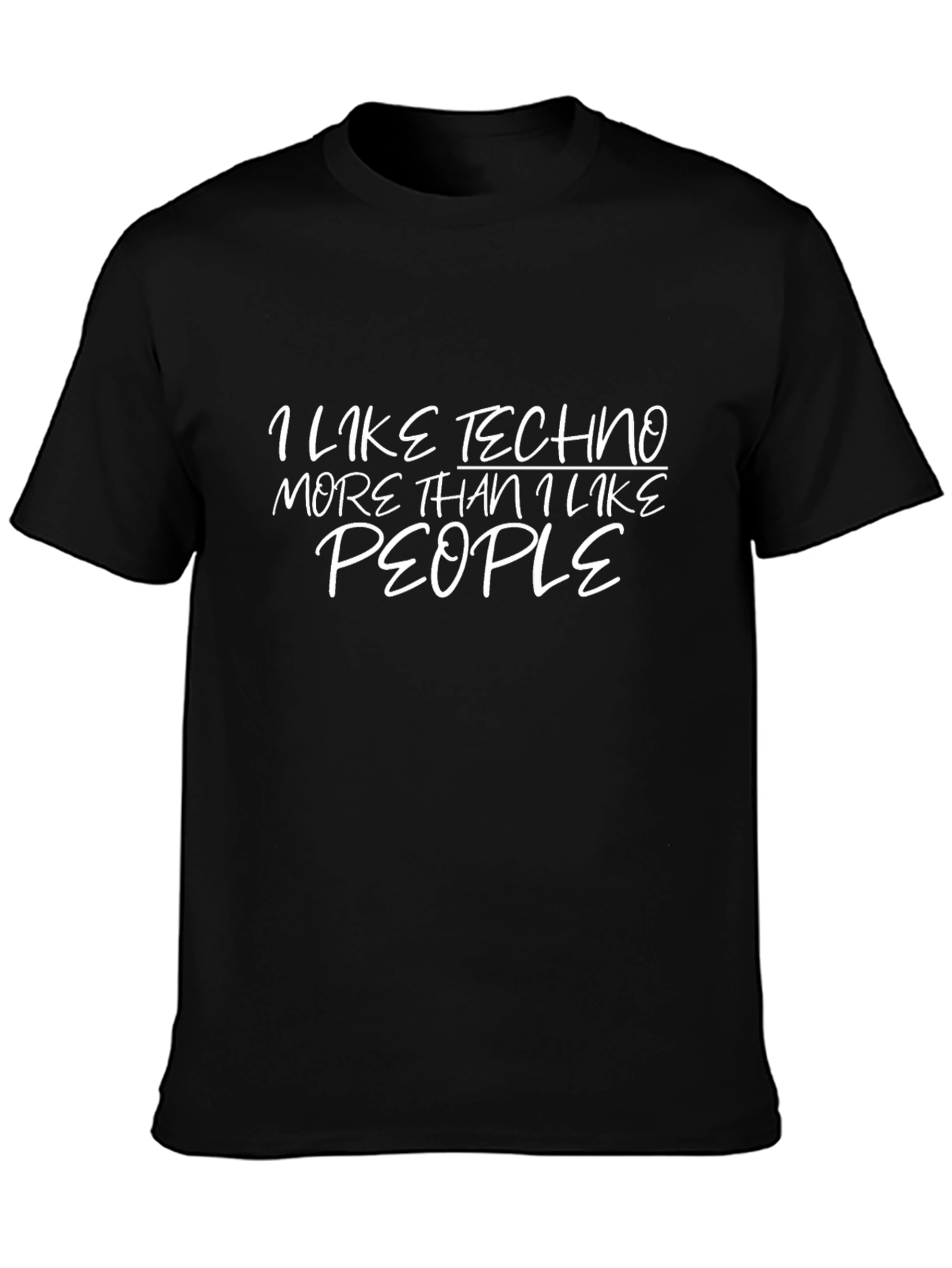 Techno Lover T-Shirt - Black Cotton Graphic Tee