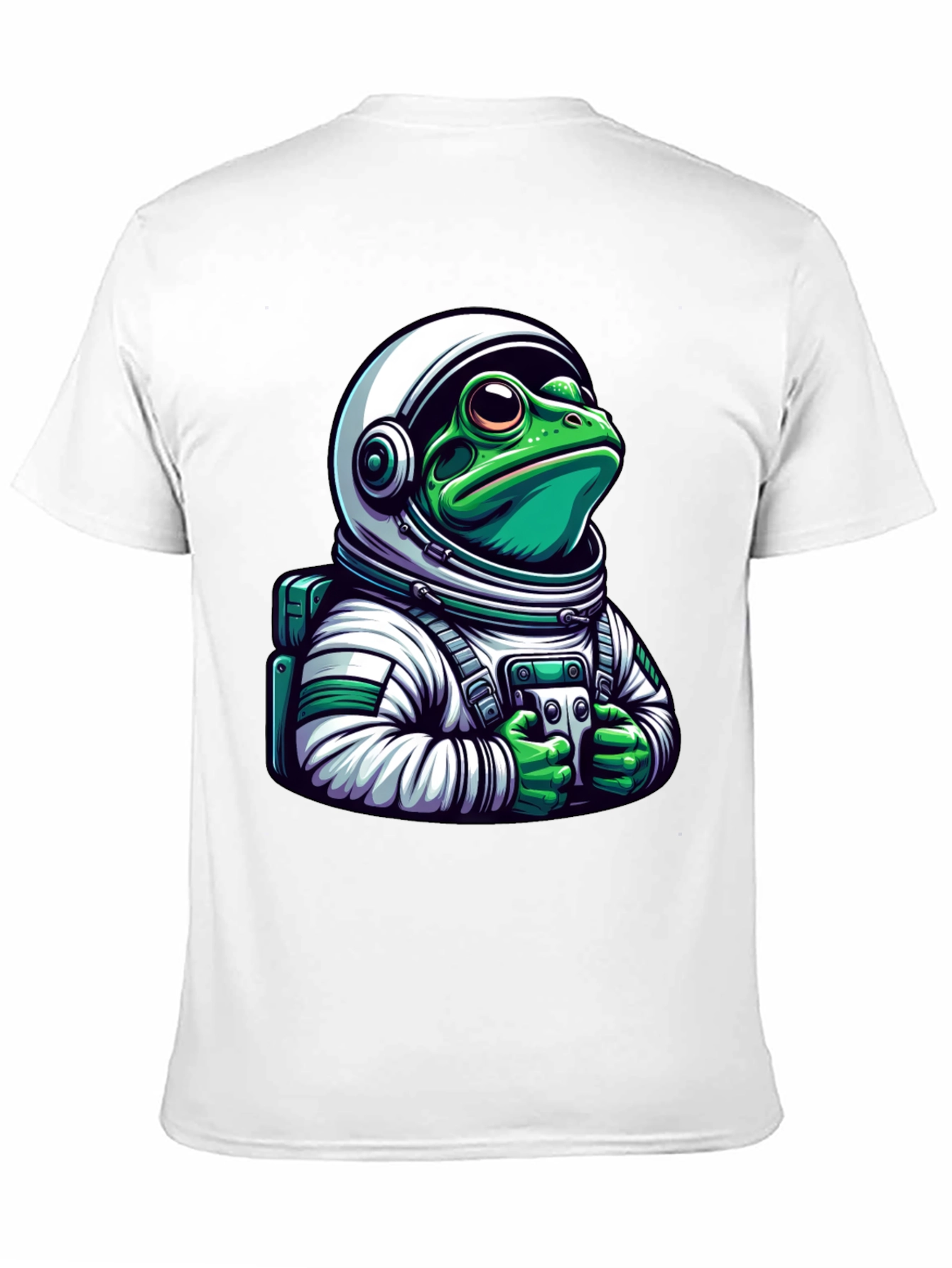 Frog Astronaut Graphic Tee - Black Cotton T-Shirt