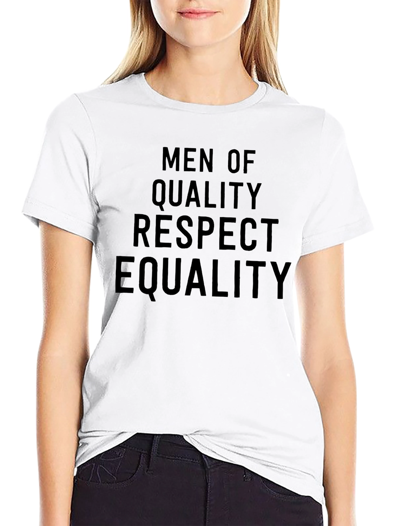 Men of Quality Respect Equality Black T-Shirt