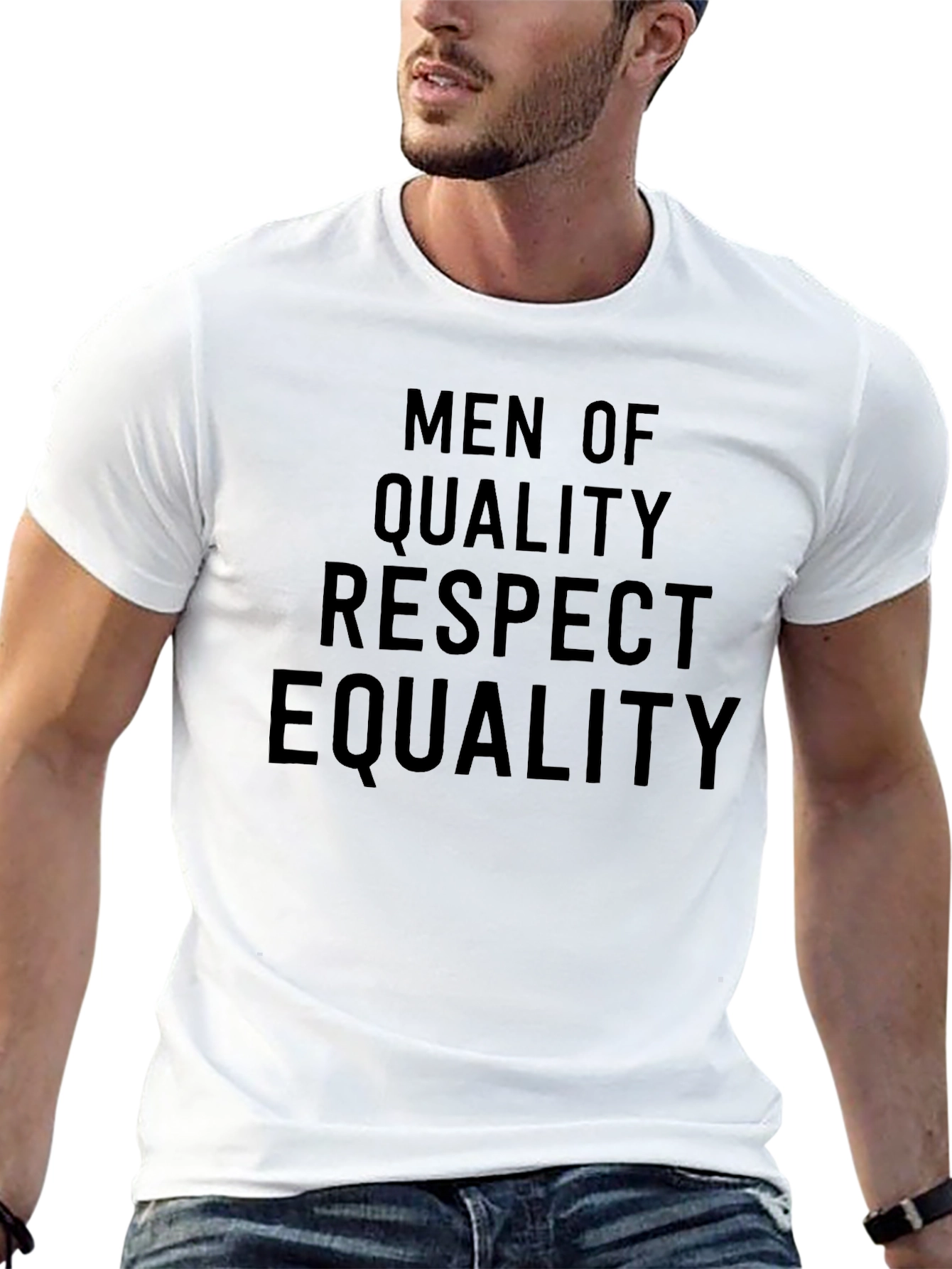 Men of Quality Respect Equality Black T-Shirt