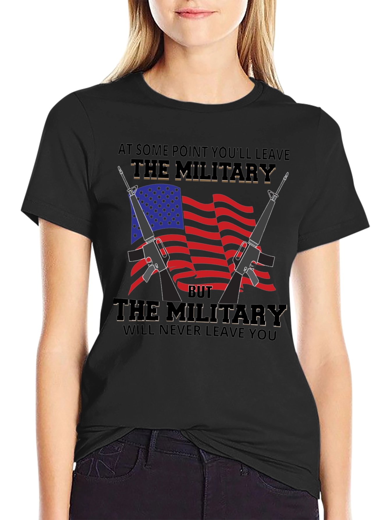 Military Tribute Graphic T-Shirt