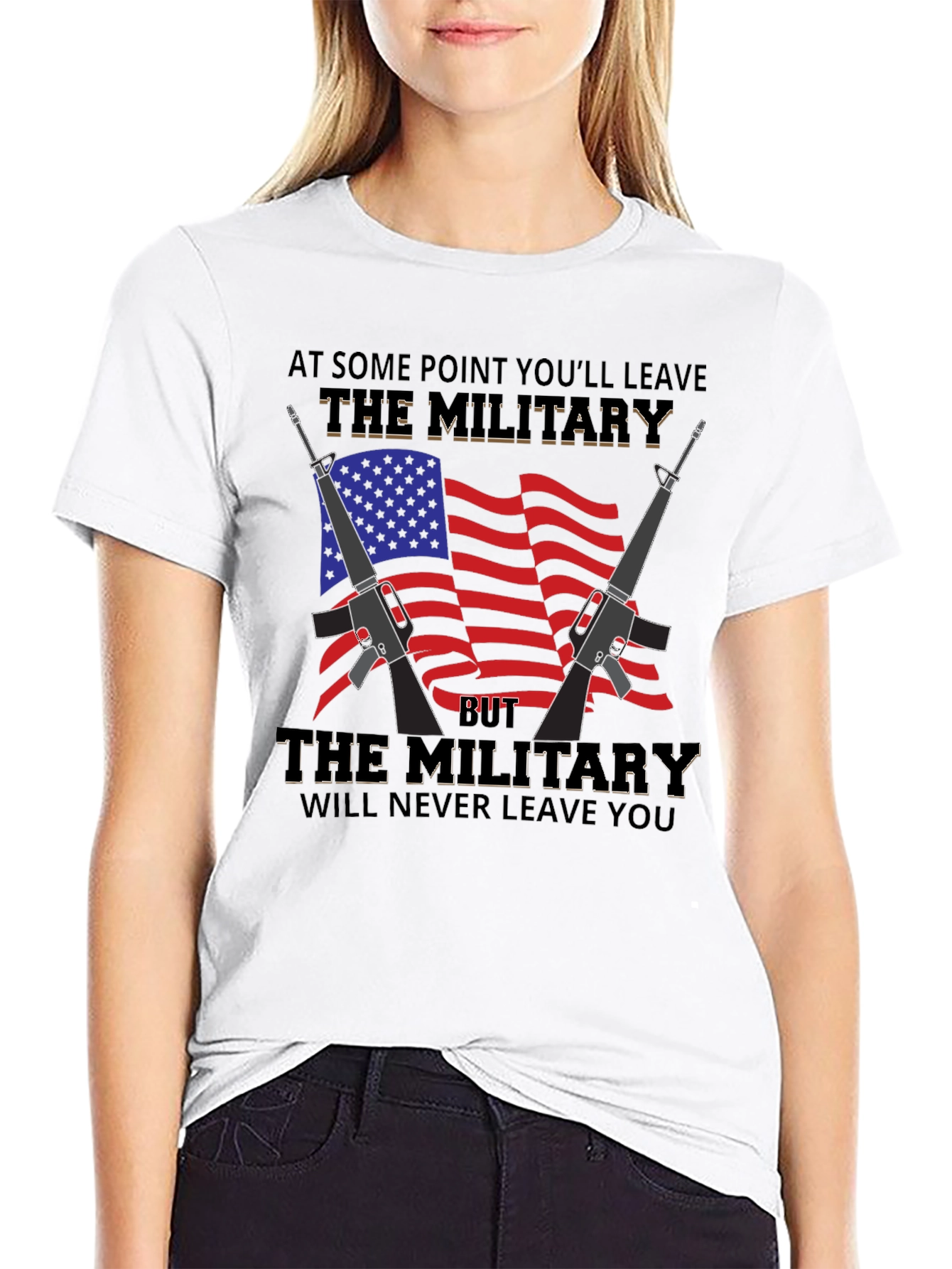 Military Tribute Graphic T-Shirt