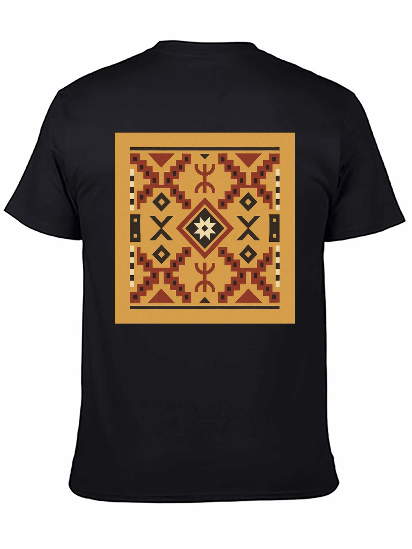 Geometric Pattern T-Shirt - Black