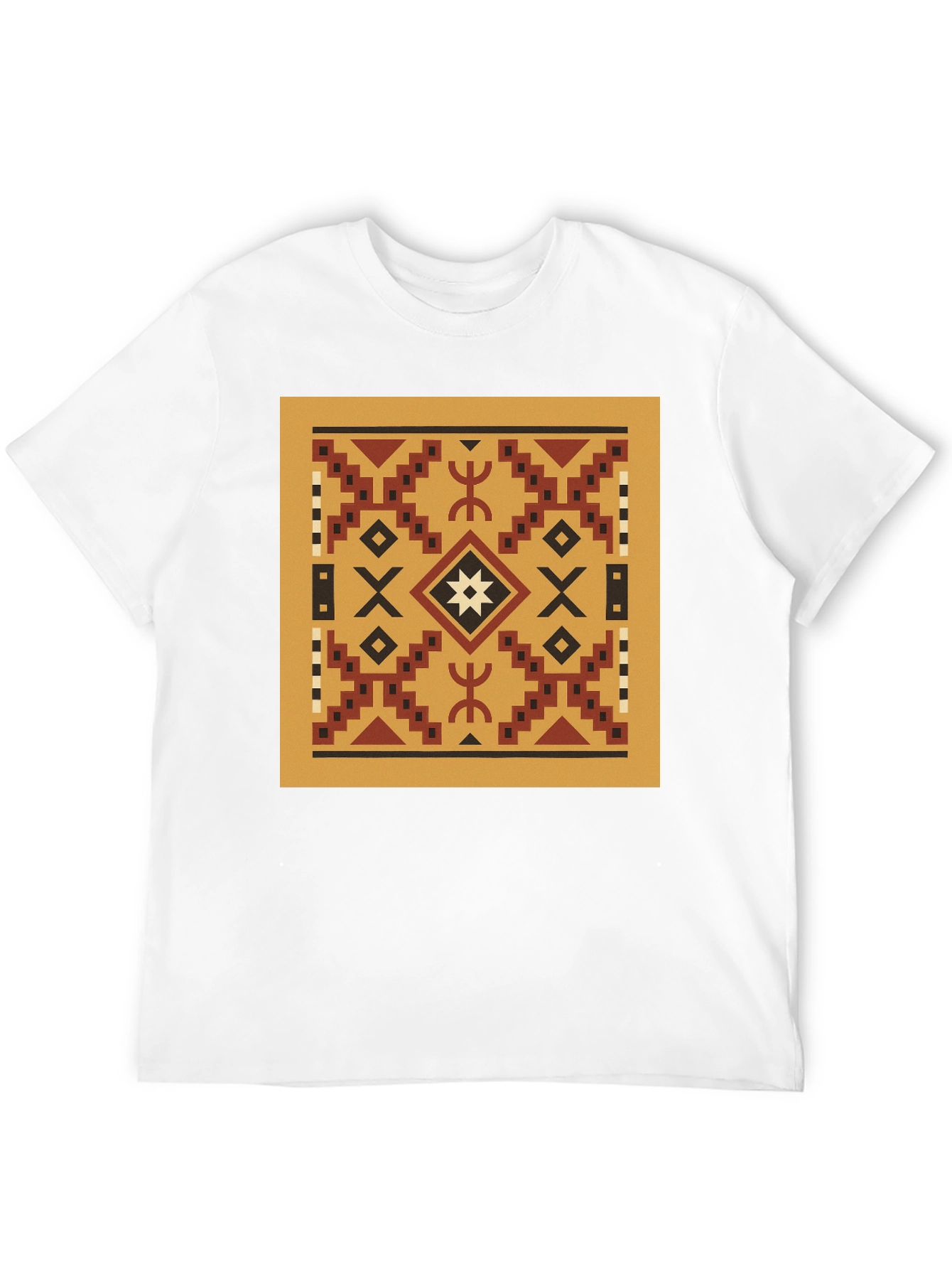 Geometric Pattern T-Shirt - Black