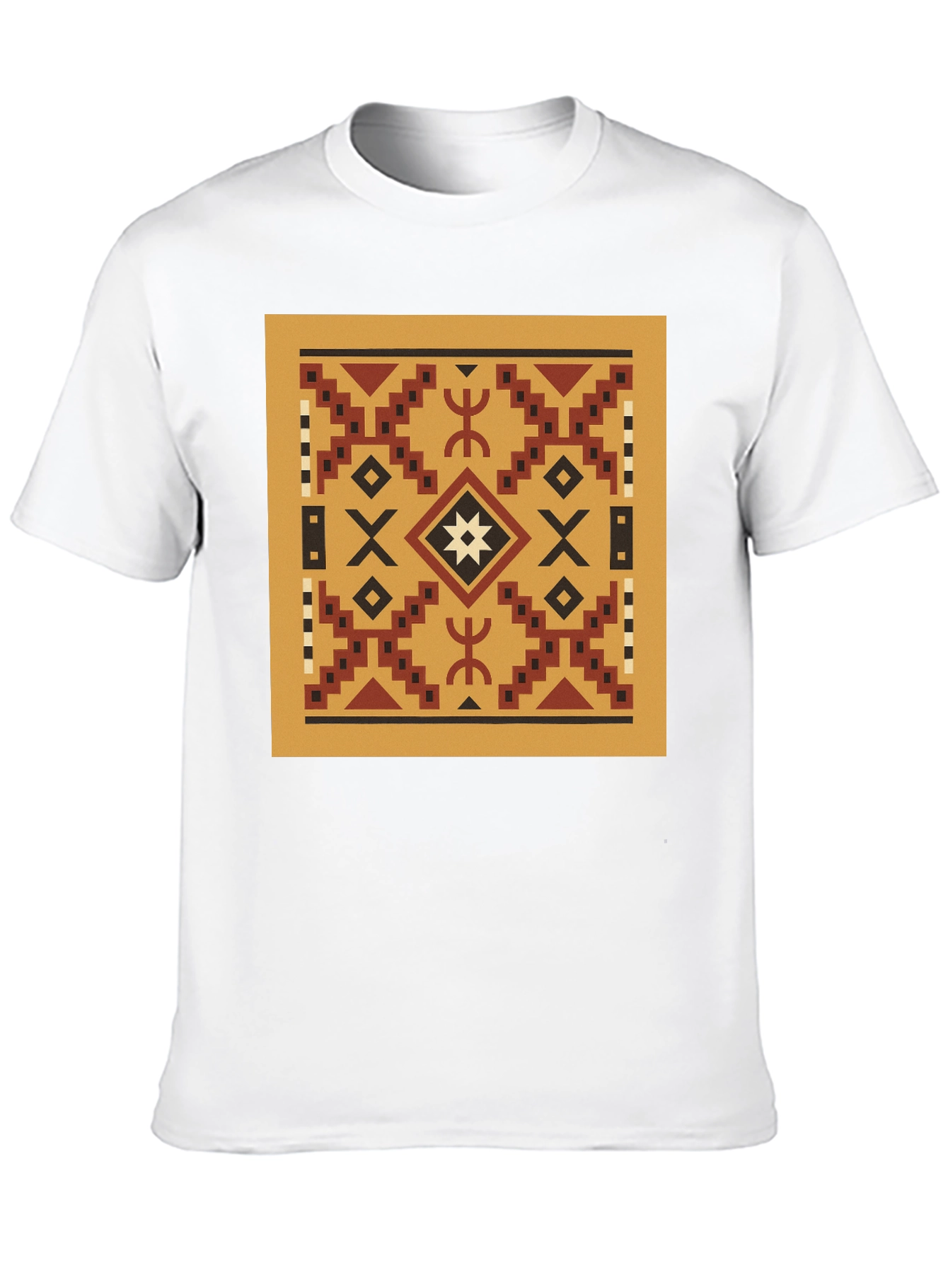 Geometric Pattern T-Shirt - Black