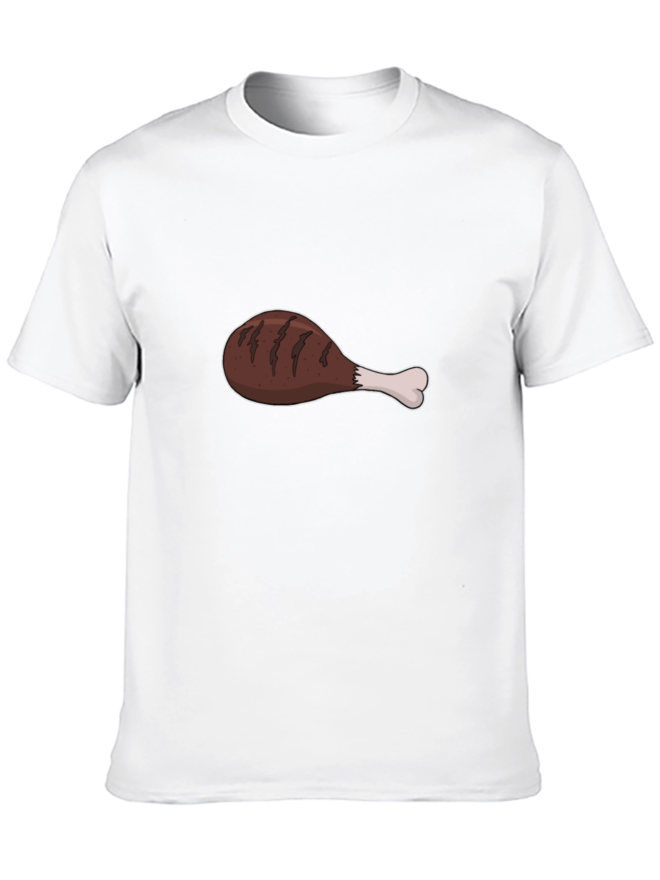 Cartoon Drumstick T-Shirt - Black Cotton Tee