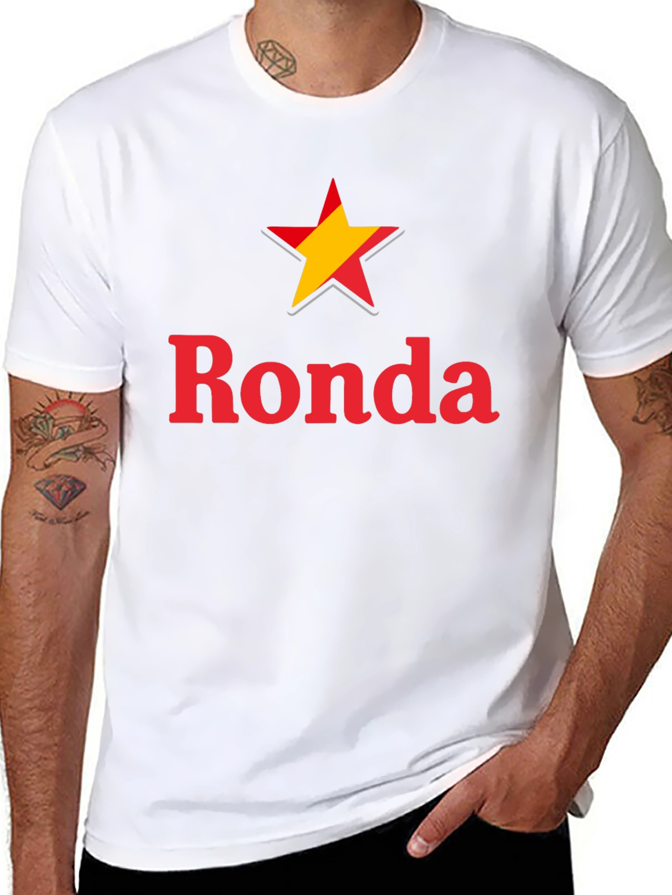 Ronda Star Graphic Tee - Casual Black T-Shirt