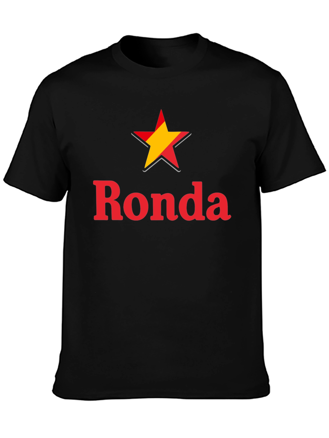 Ronda Star Graphic Tee - Casual Black T-Shirt