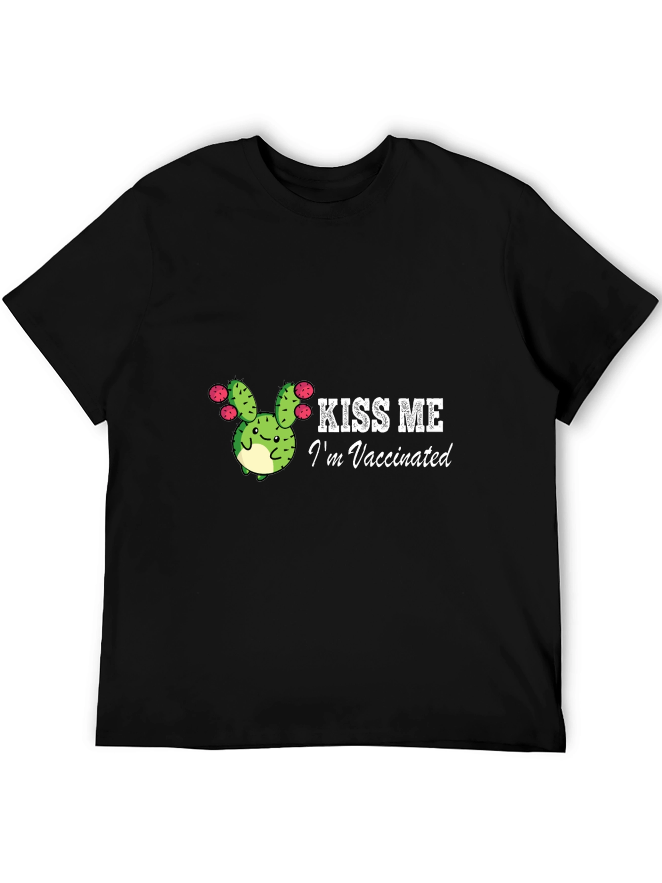 Kiss Me Im Vaccinated Cactus Graphic Tee