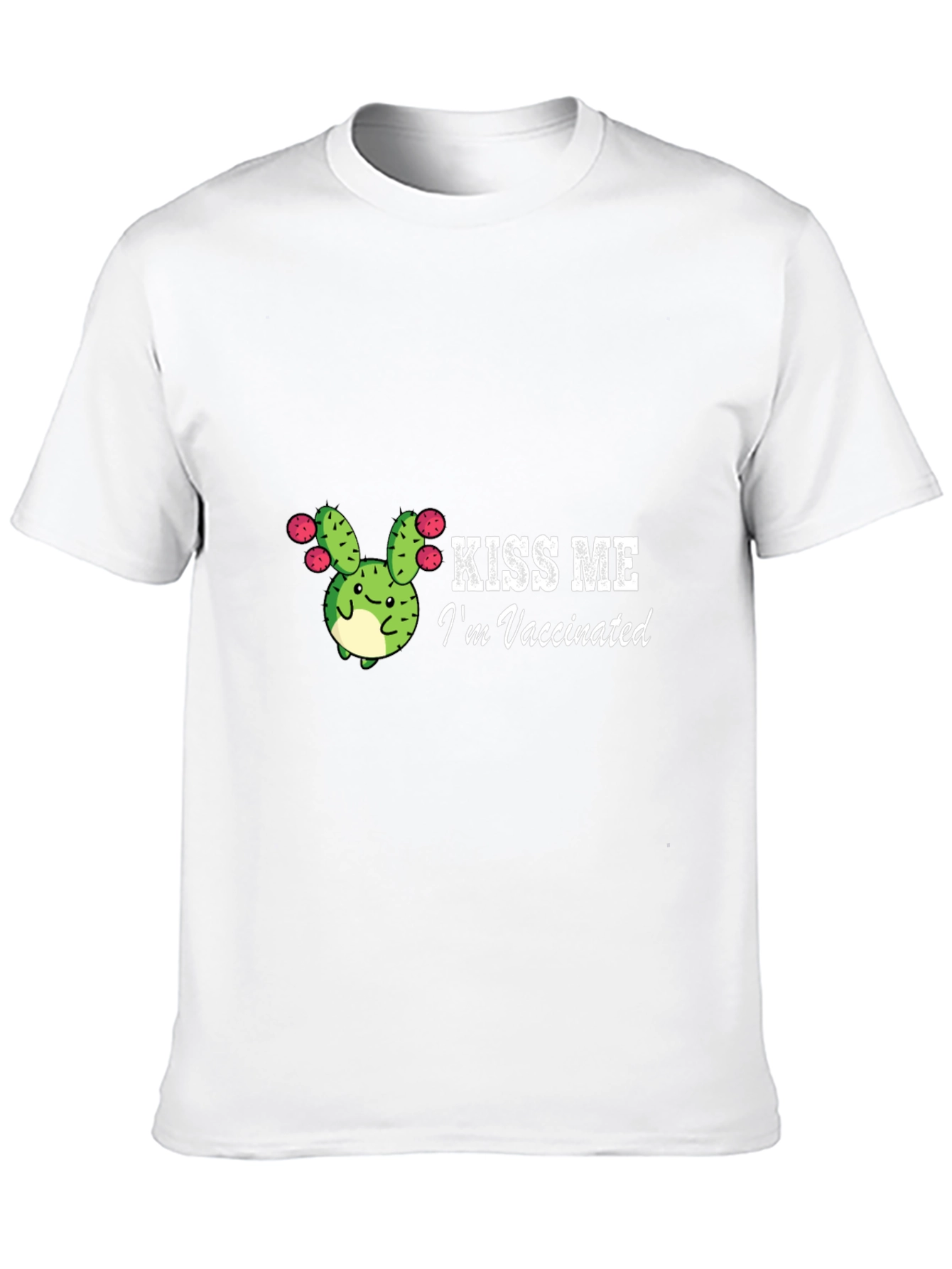 Kiss Me Im Vaccinated Cactus Graphic Tee